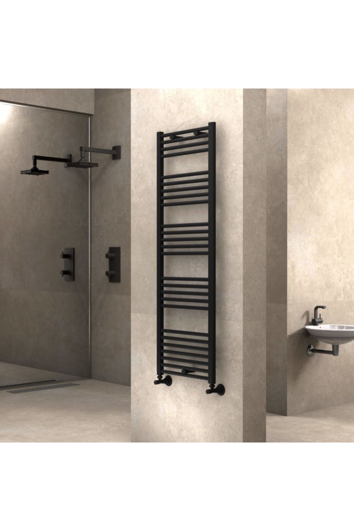 Radiva Banyo Ve Mutfak Için Havlupan 500x1500 Düz Mat Siyah