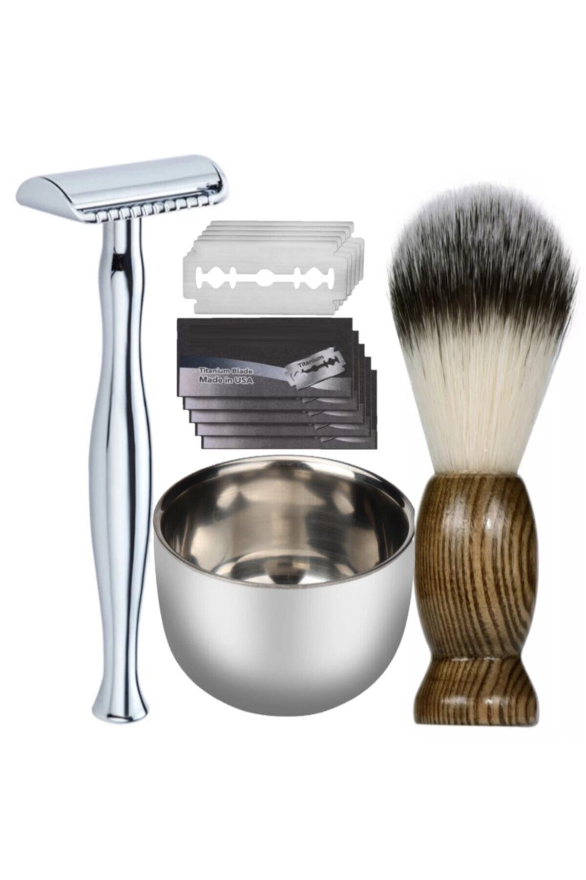 JUDAS Qualis Shave S5 Tıraş Makinesi + Fırça + Kase + 5 Adet Jilet