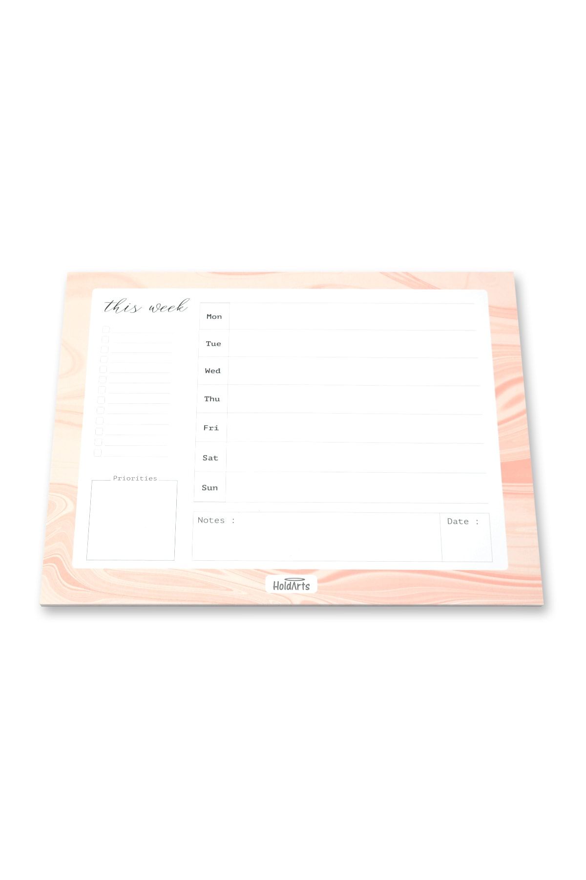 HoldArts Desk Planner - Somon Rengi Haftalık Planlayıcı 31,8 X 23,7