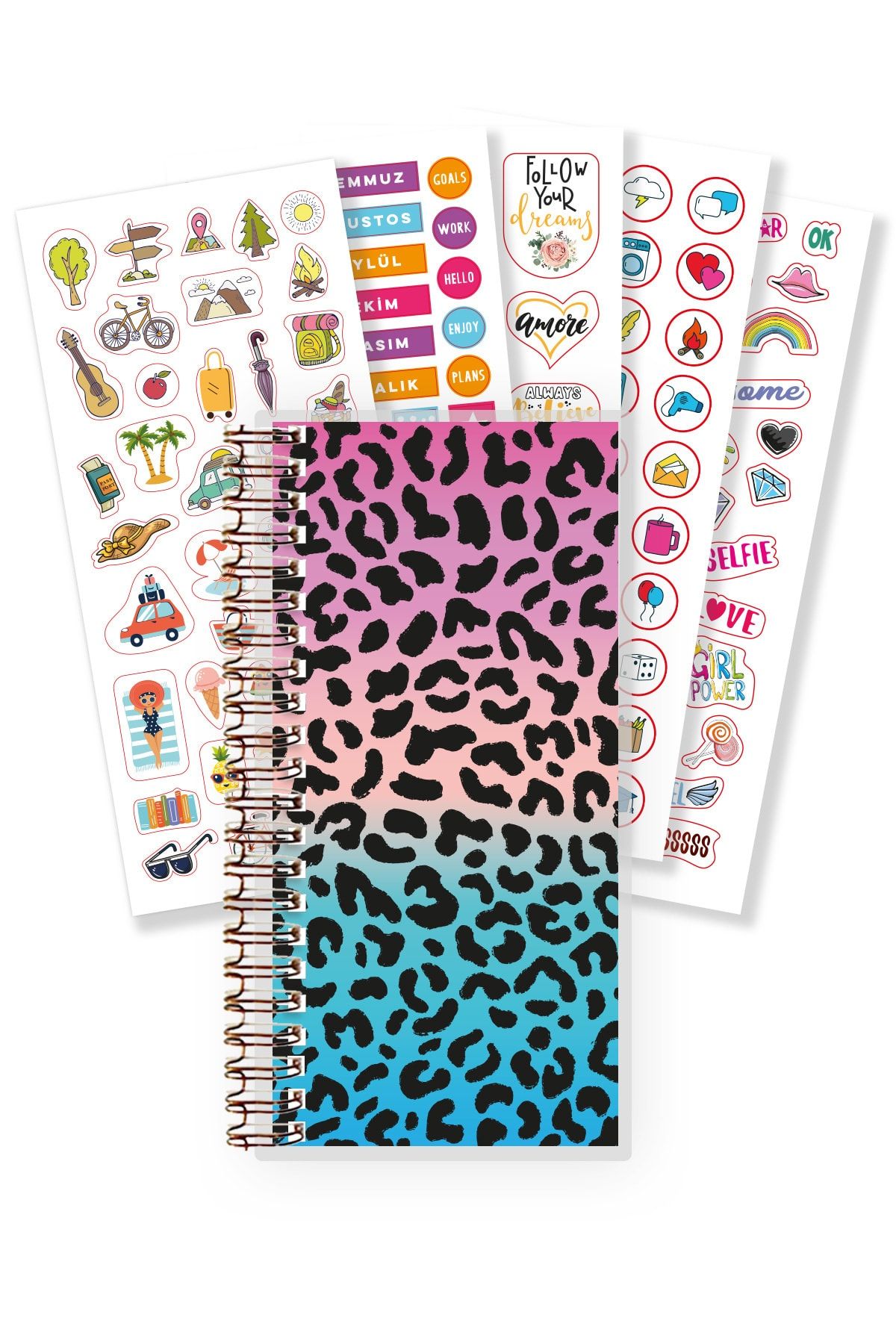 Miya Design Skinny Miya - Renkli Leopar Tarihsiz Planlayıcı