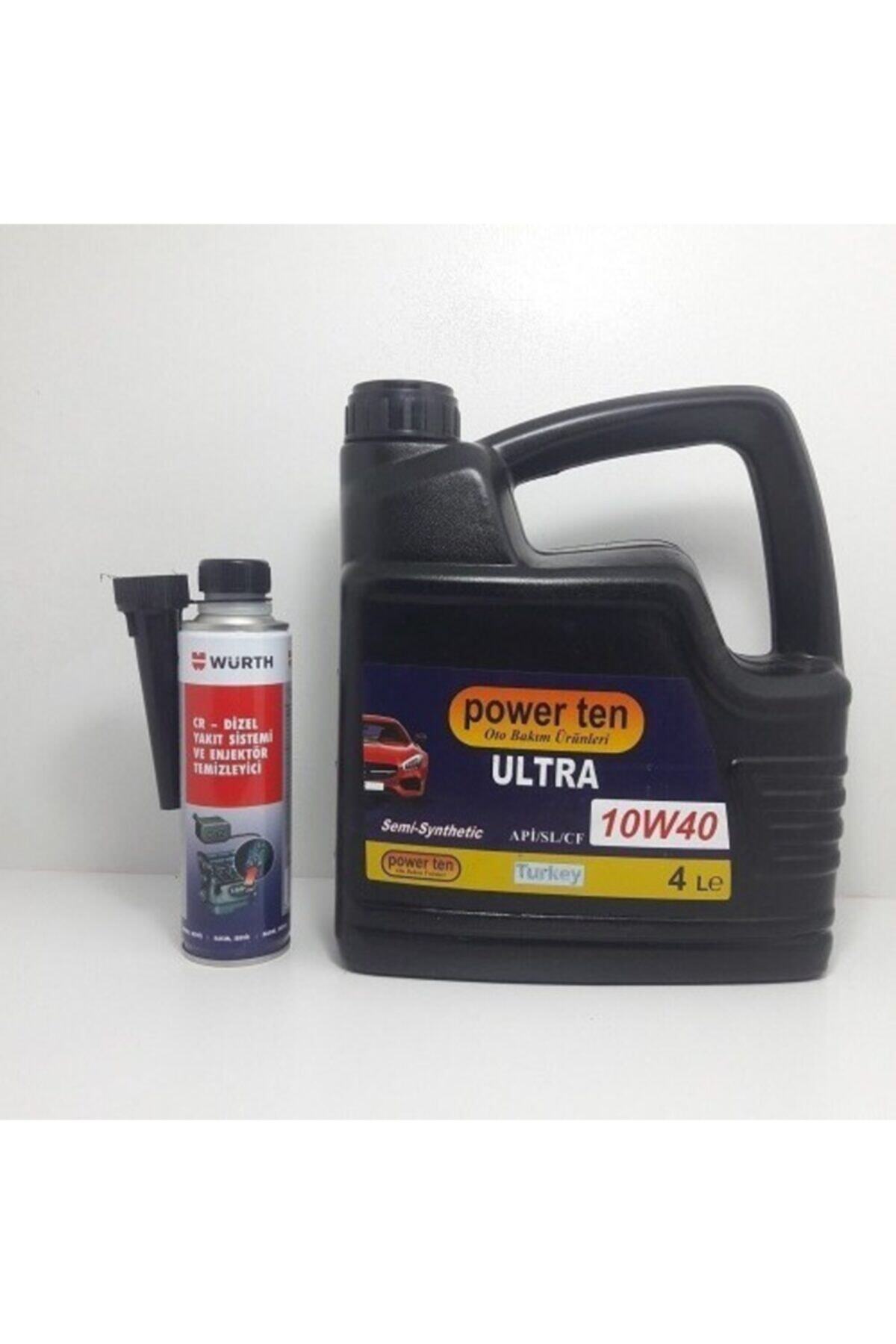 Powerten Motor Yağı 10w40 4 Lt + Würth Dizel Enjektör Temizleyici