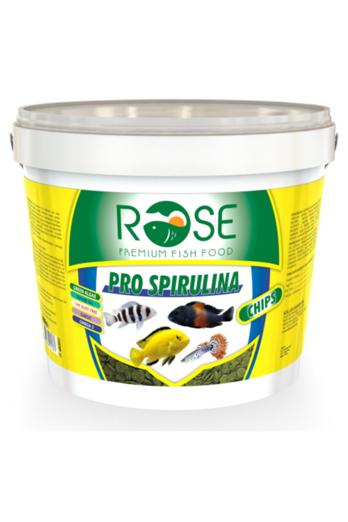 Rose Pro Spirulina Chips Tropheus Tropikal Malawi Kova Balık Yemi 2400 G