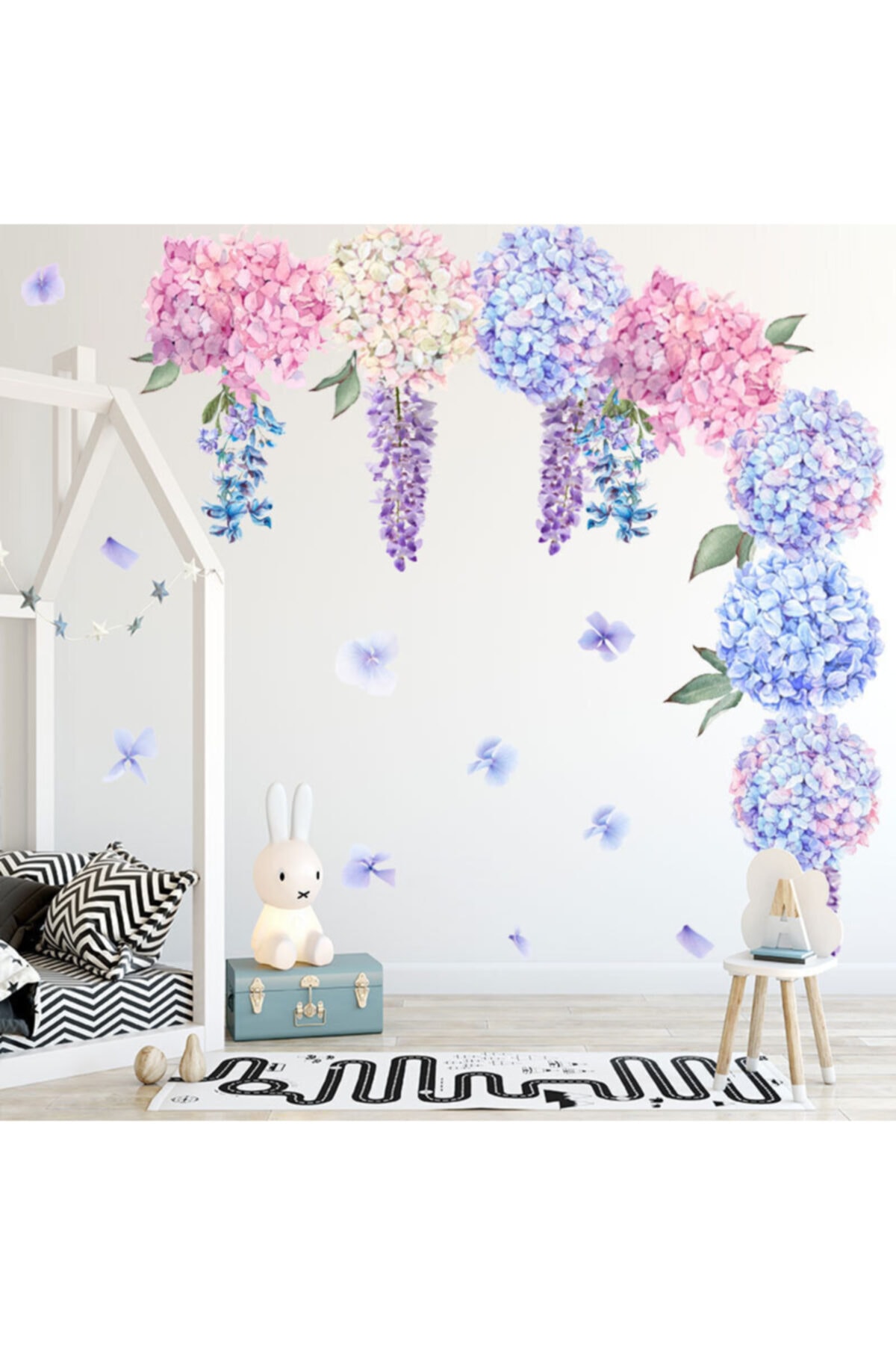 Famelya Salkımlı Çicek Ev Dekor Duvar Sticker Çıkartma Seti