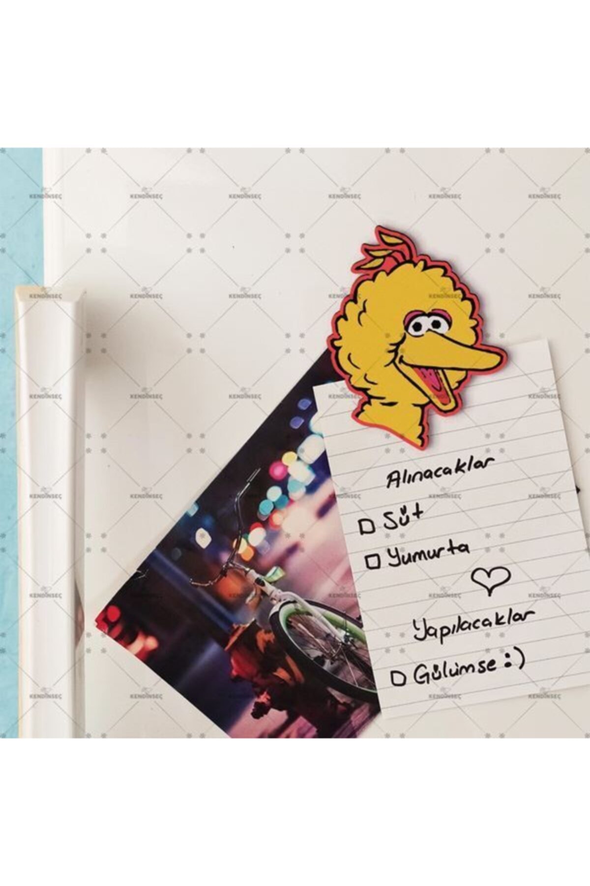 Lego Tasarım Susam Sokağı Minik Kuş Baskılı Ahşap Magnet