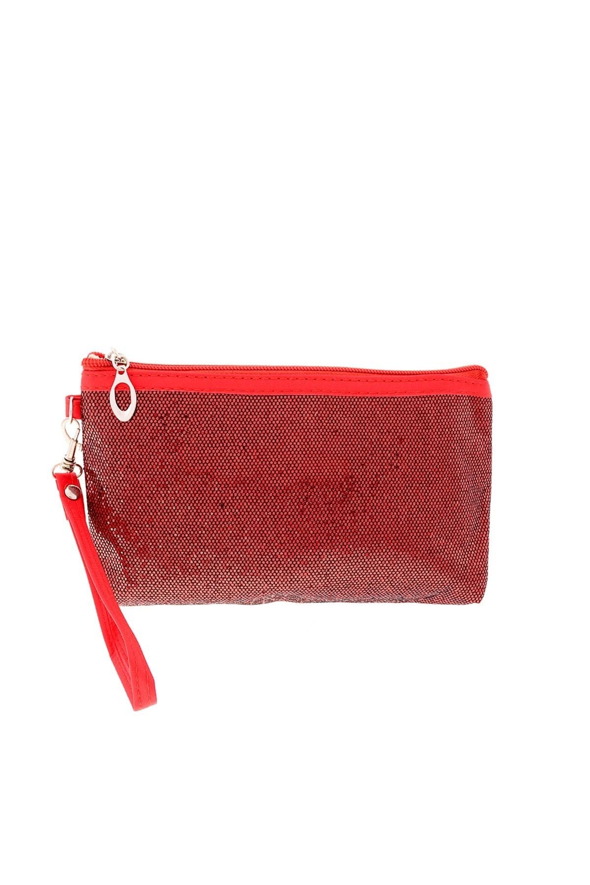 Asortishey Makyaj Aynalı Simli El Çantası Clutch
