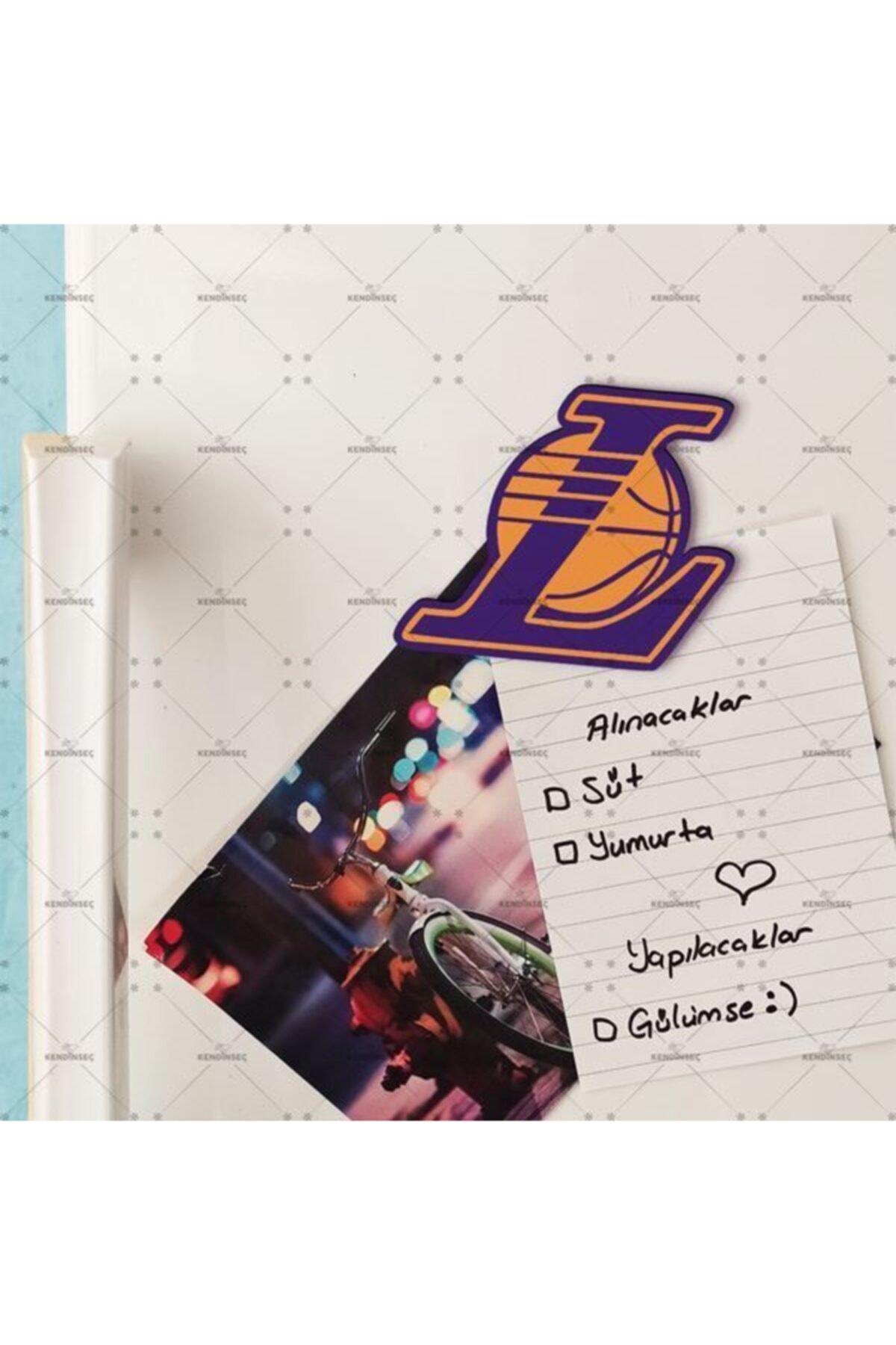 Lego Tasarım Los Angeles Lakers Baskılı Ahşap Magnet