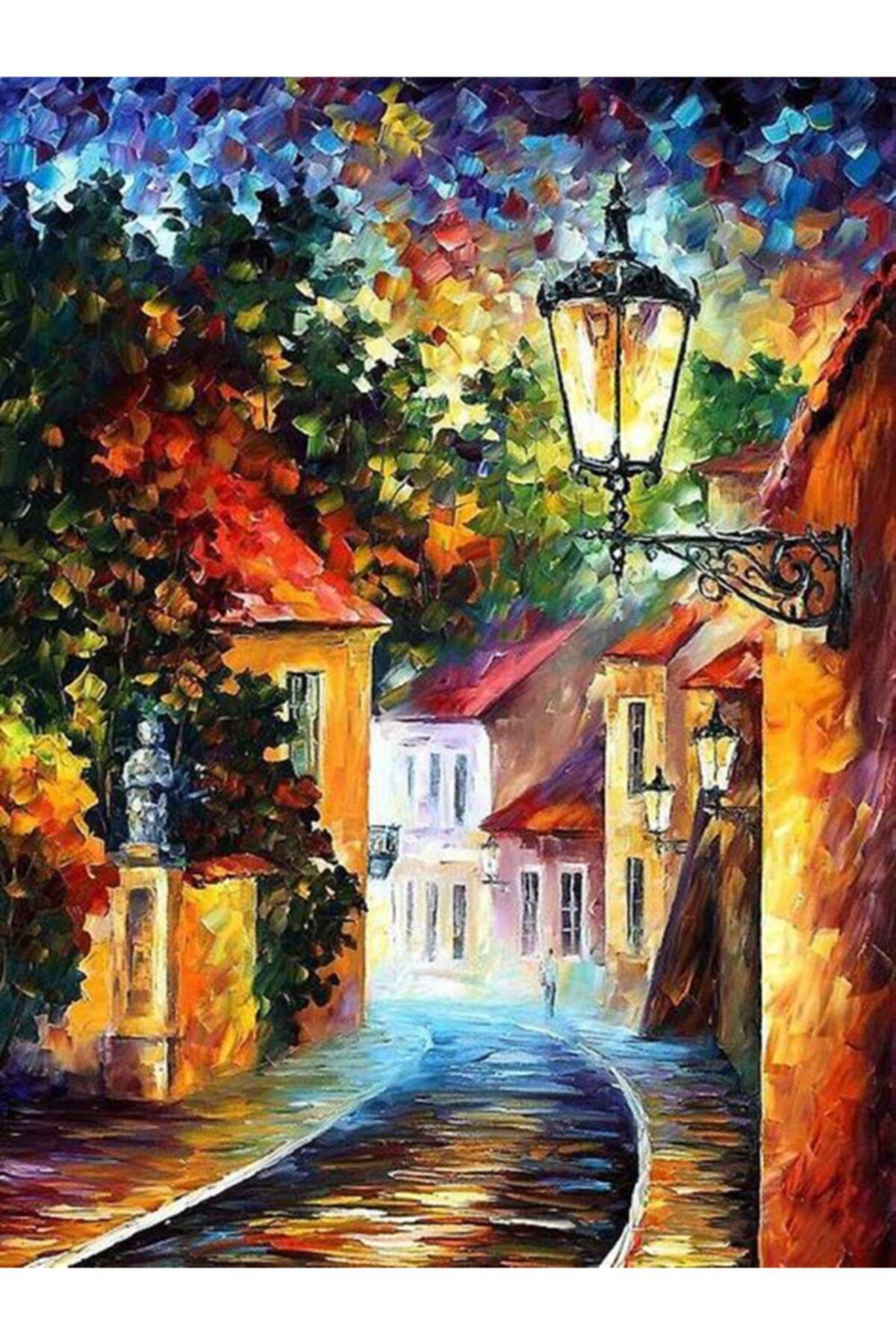 MARCEL SANAT Leonid Afremov Sokak Ve Evler Elmas Mozaik Tablo 41x53cm
