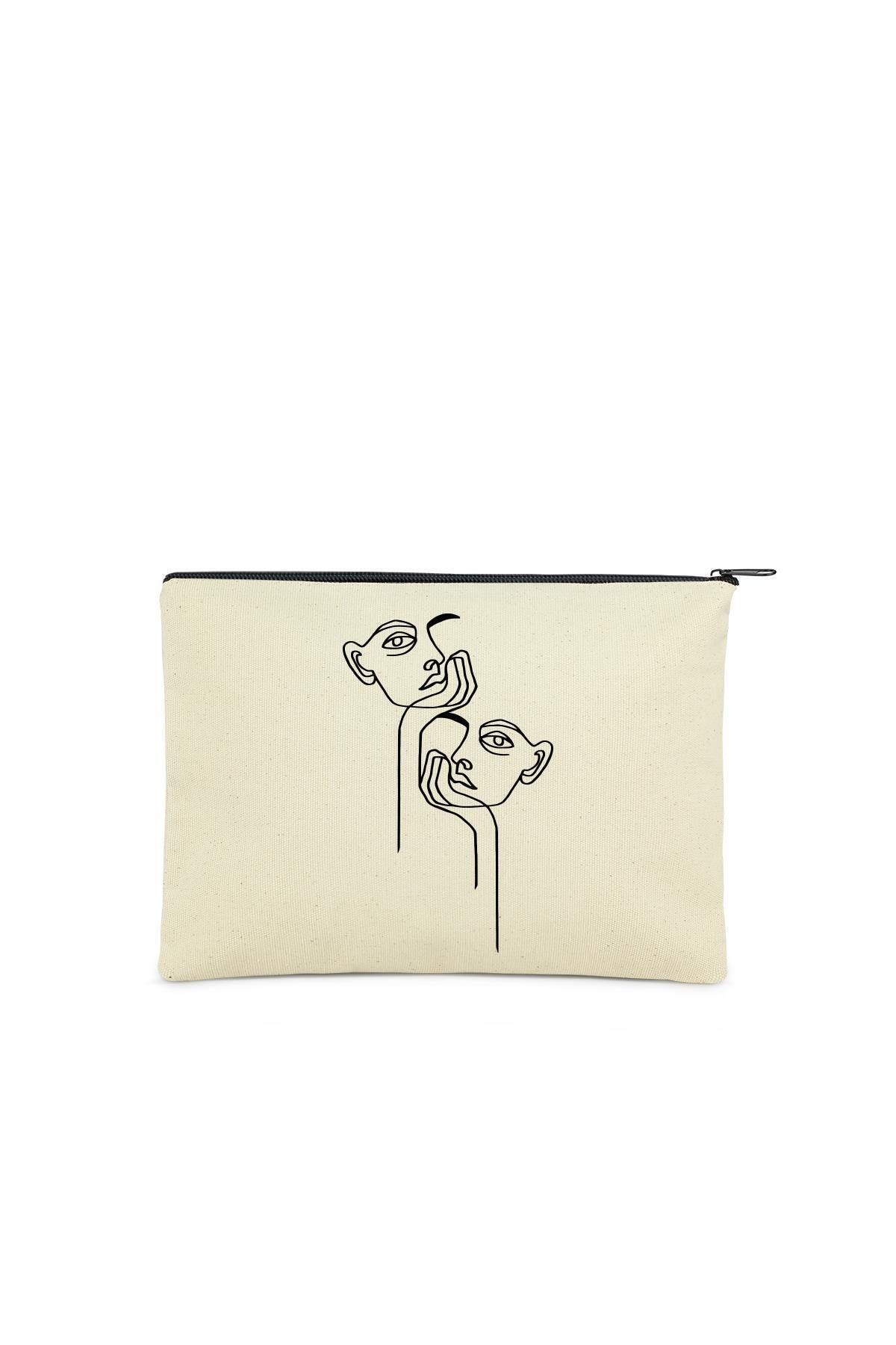 Çınar Bez Çanta Clutch Eller Yüzde Kanvas Makyaj Çantası