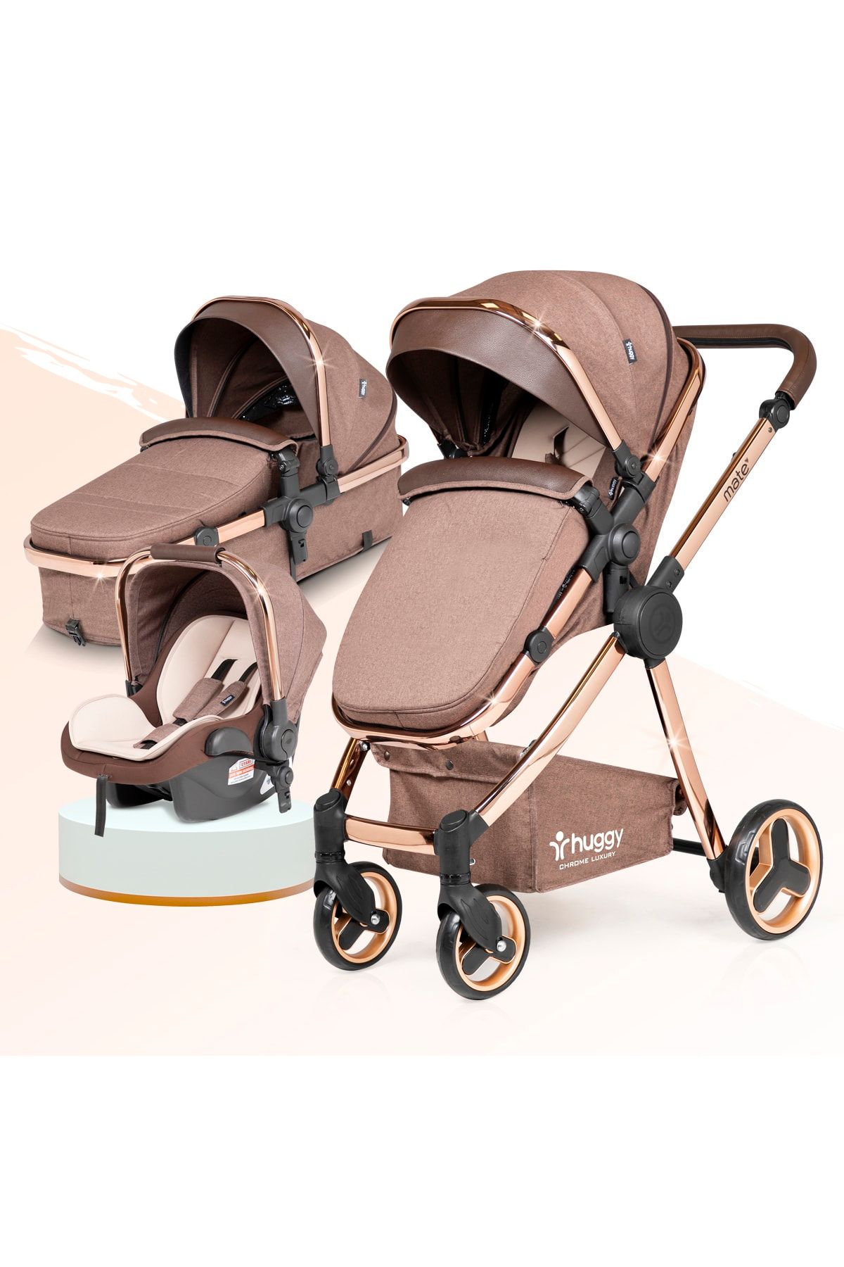 huggy mate 4 in 1 chrome luxury krom extra parlak travel bebek arabasi fiyati yorumlari trendyol