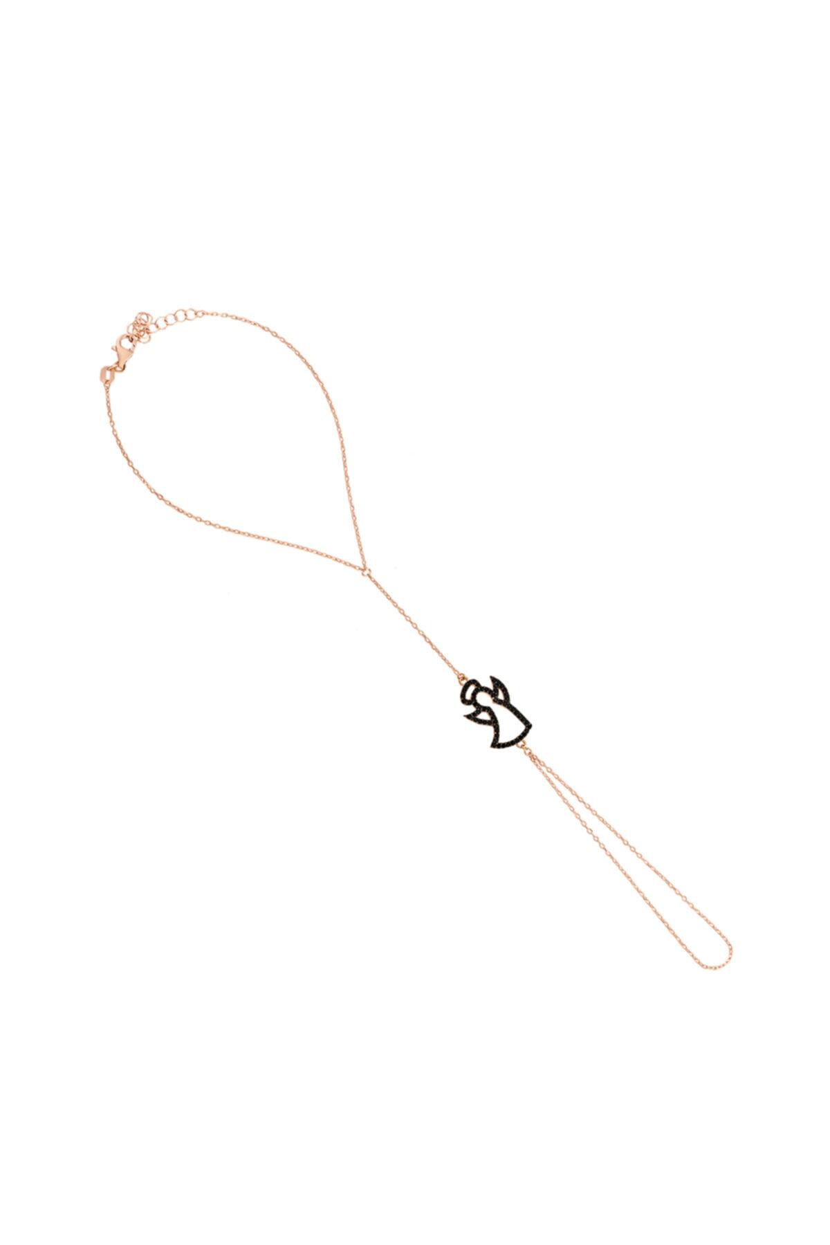 So CHIC... Kadın Rose Gold Gümüş  Melek Figürlü Taşlı  Şahmeran