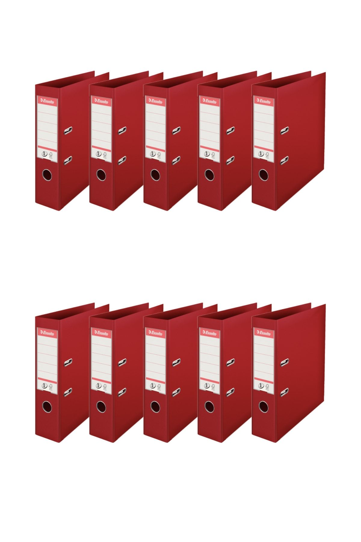 Esselte Geniş Plastik Klasör (9940) Kırmızı 10 Lu Paket