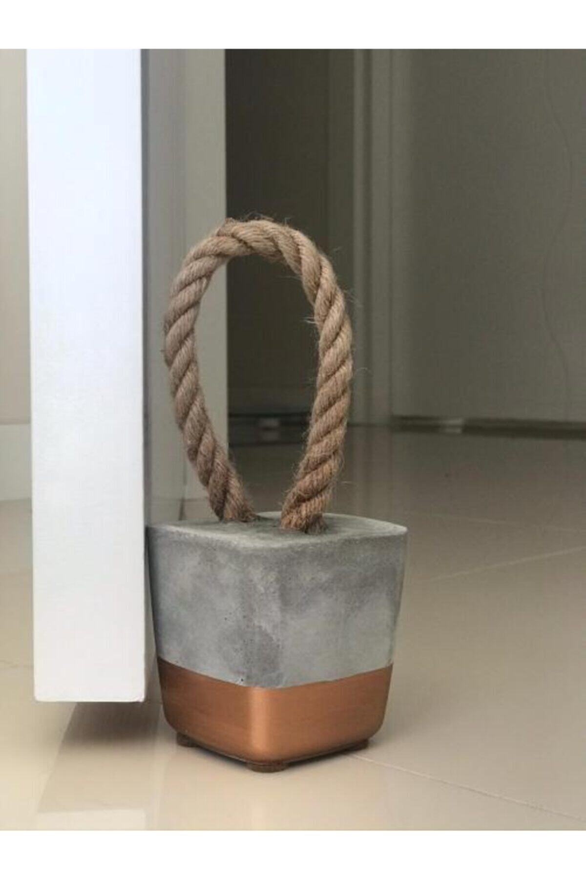 uniquEMOH Corde - Büyük Boy Rose Beton Kapı Stoperi (12cmx12cm)