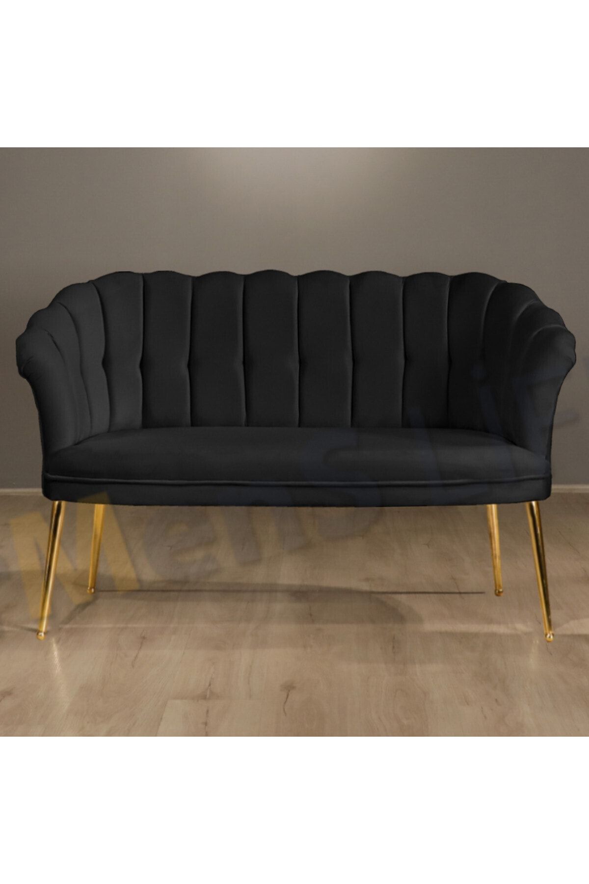 Armens Life Siyah Metal Gold Ayak Papatya Çay Seti Ikili Kollu Balkon Ofis Cafe Koltuk