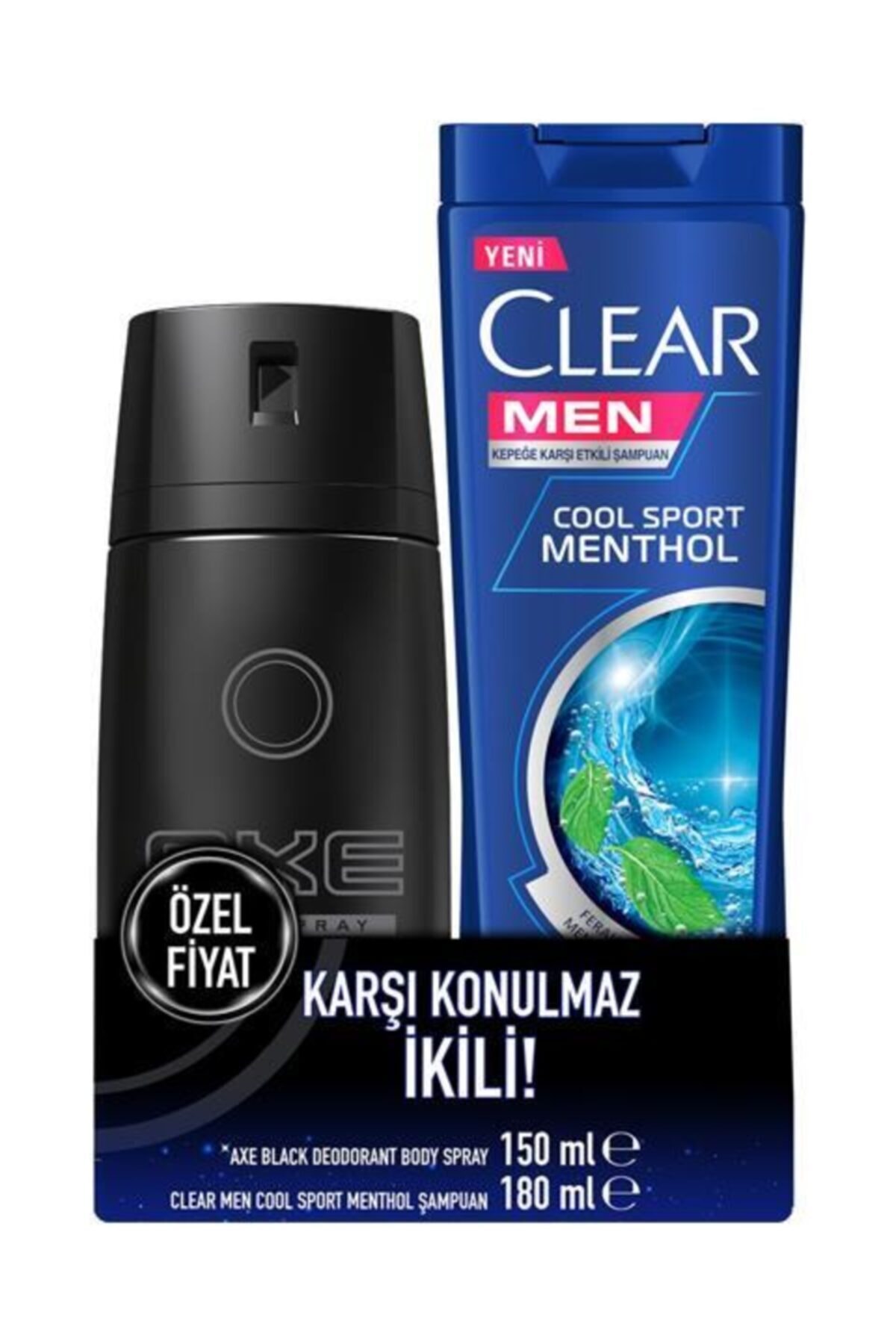 Clear Erkek Deodorant Sprey Black 150 ml + Clear Men Coolsport Menthol Şampuan 180 ml