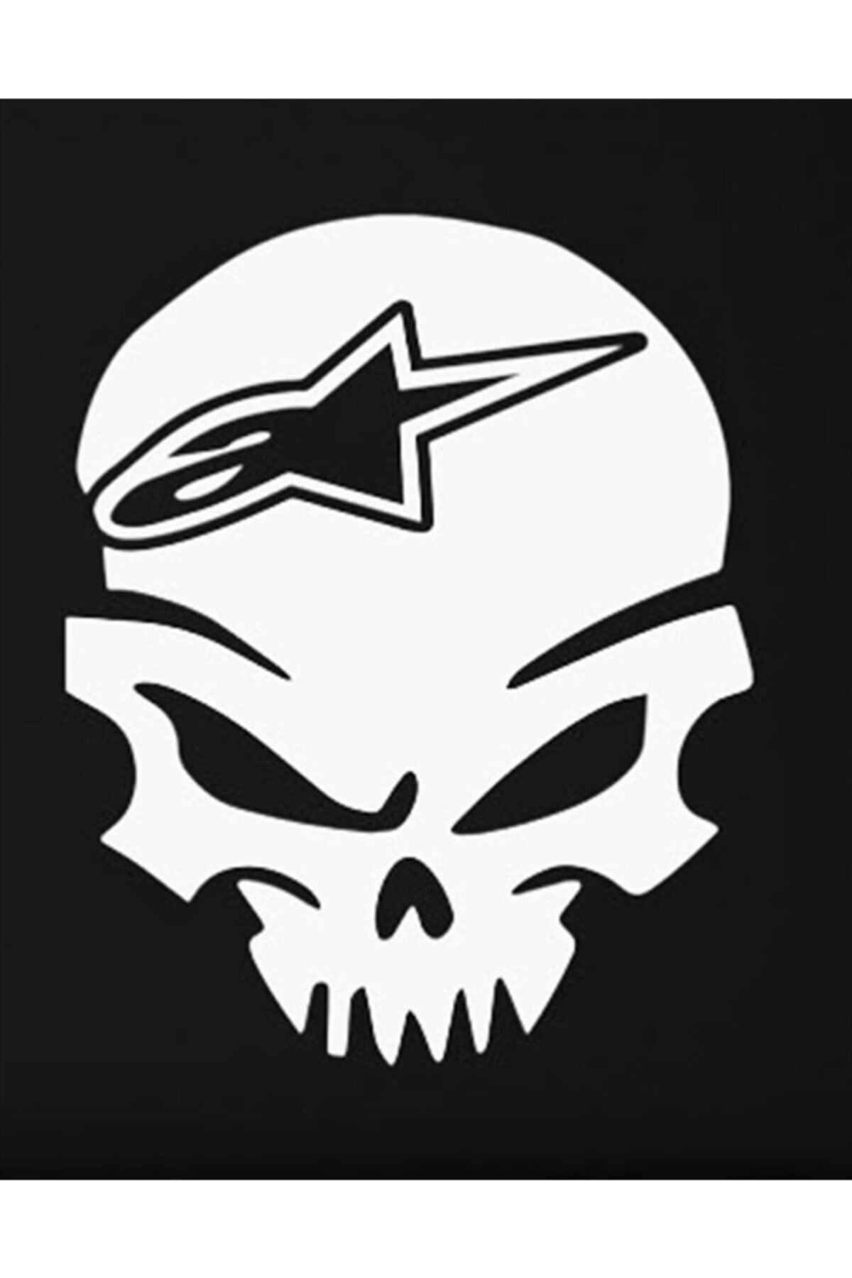 Redline Grafik Alpinestars Kurukafa Beyaz Motosiklet Sticker