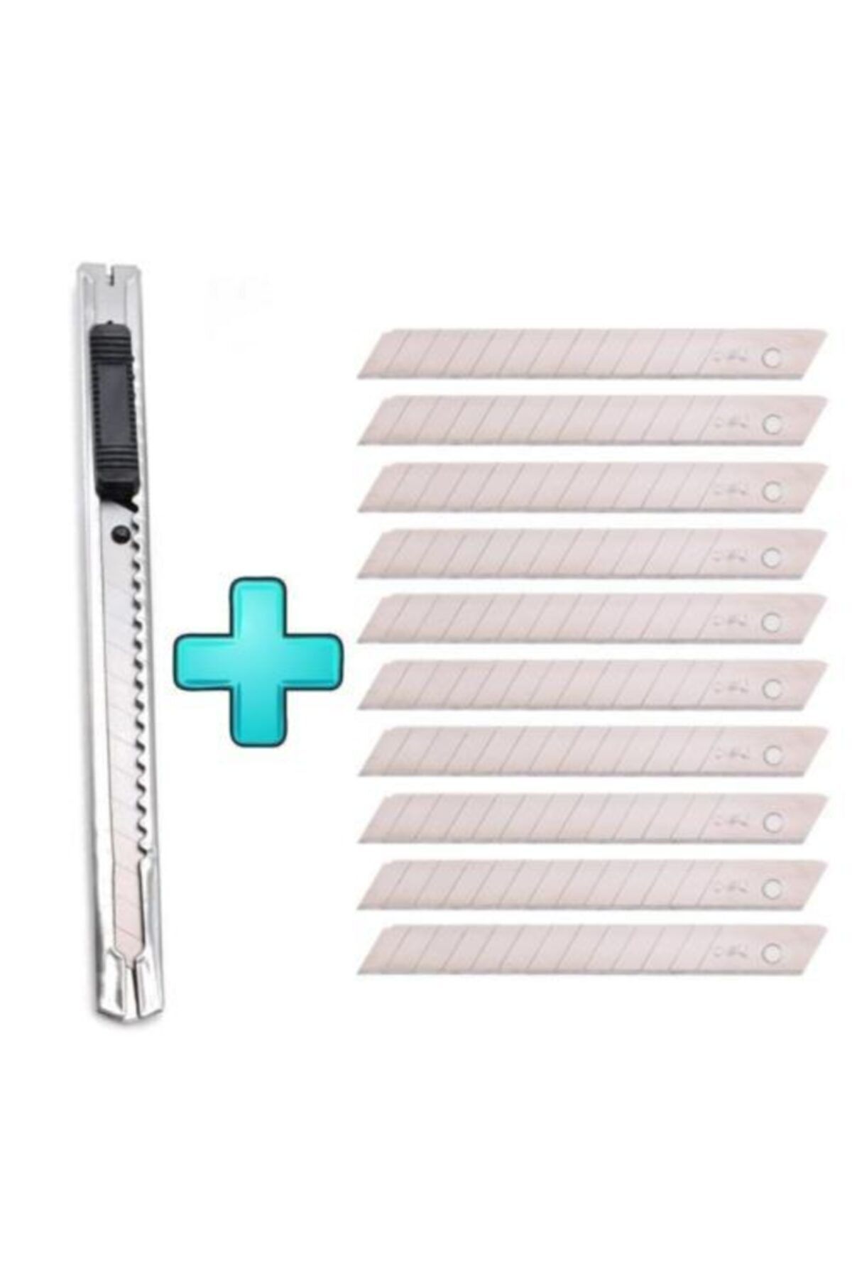 Haixin Badem10 Metal Maket Bıçağı  10 Adet Maket Bıçağı Yedeği Seti