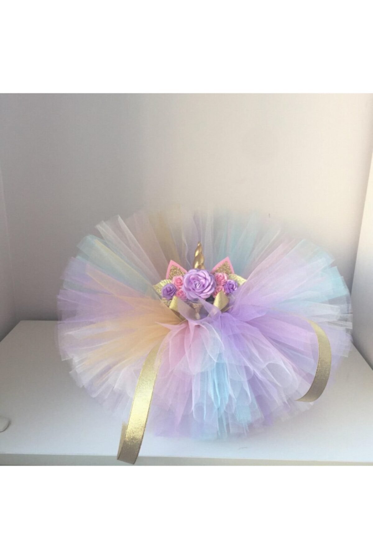 bba new trend 2'li Unicorn Tütü Doğum Günü Etek Taç Kostüm