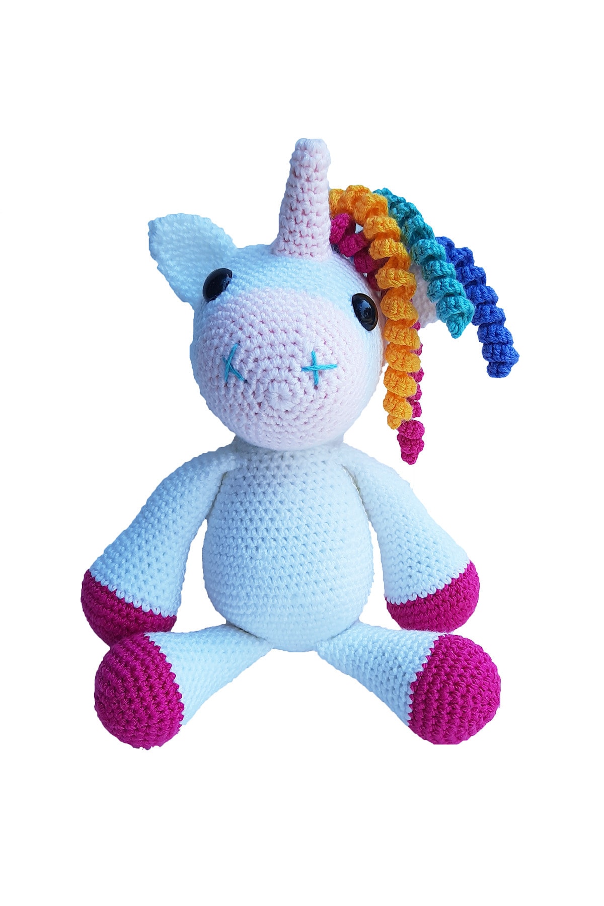 Neşeli Oyuncak Amigurumi El Örgüsü Oyuncak Unicorn