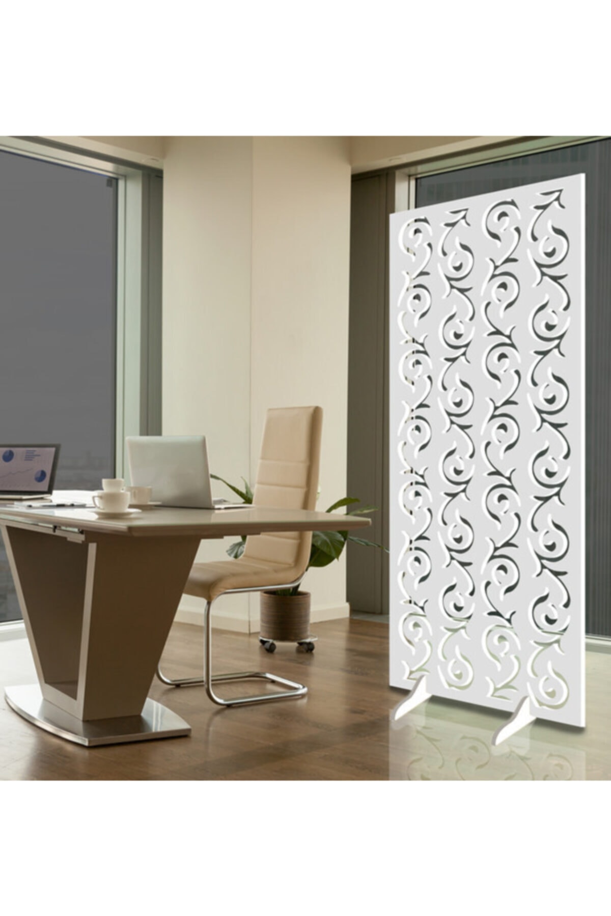 Liar Dekor Liar Ahşap Seperatör (paravan) - Ksp-07 - (18 Mm) (85 Cm X 210 Cm) (beyaz)
