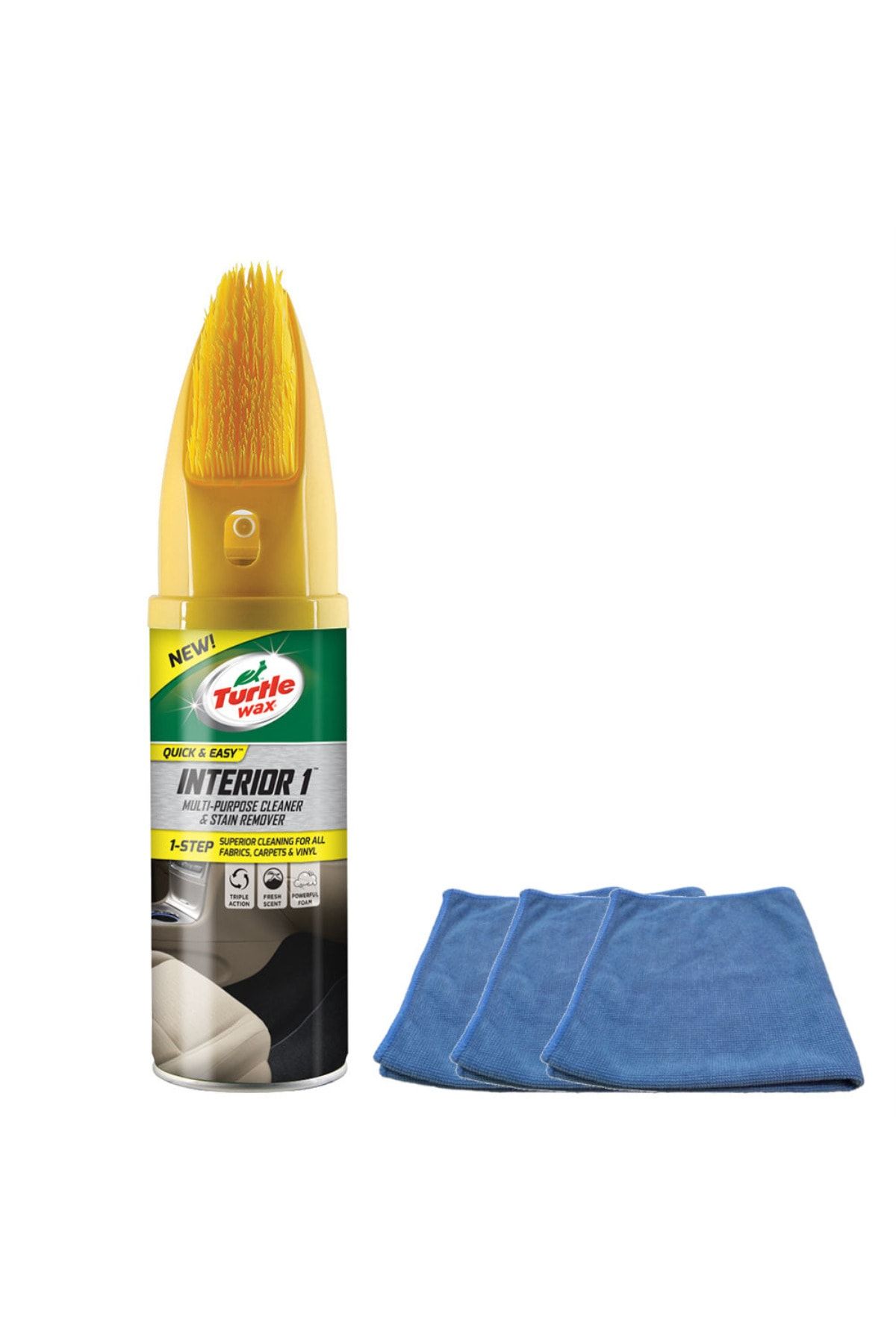 Turtle Wax Fırçalı Koltuk, Döşeme Ve Halı Temizleyici 400 Ml + Mikrofiber Bez 3 Adet
