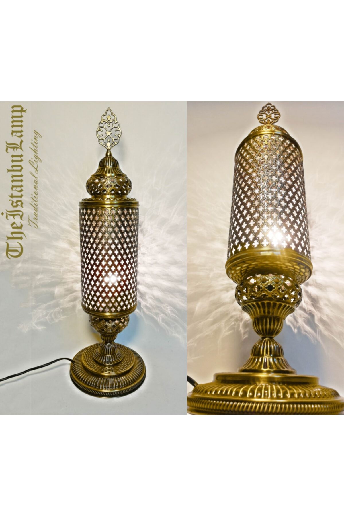 the istanbul lamp Osmanlı Dekoratif Sarı Pirinç Lamba O1210b