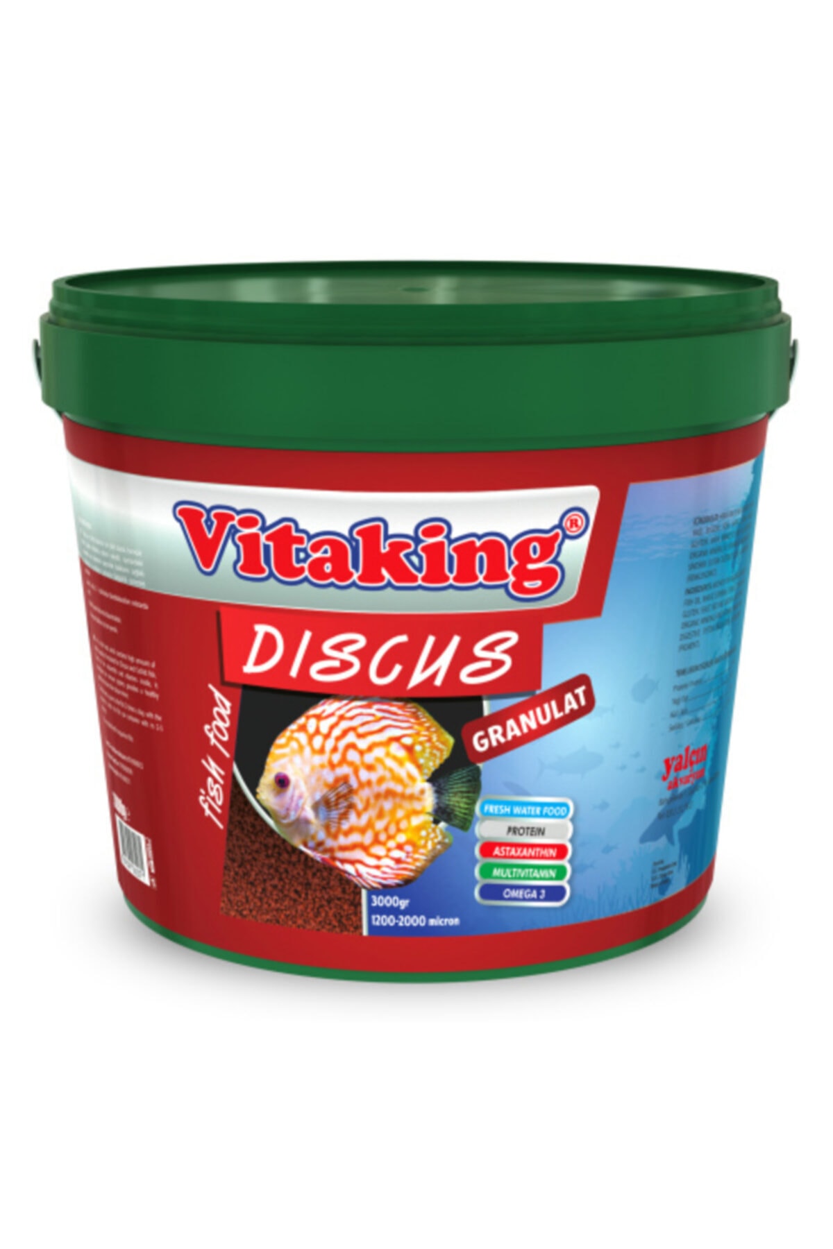 Vitaking Discus Granulat Balık Yemi 3 Kg Kova Balık Yemi