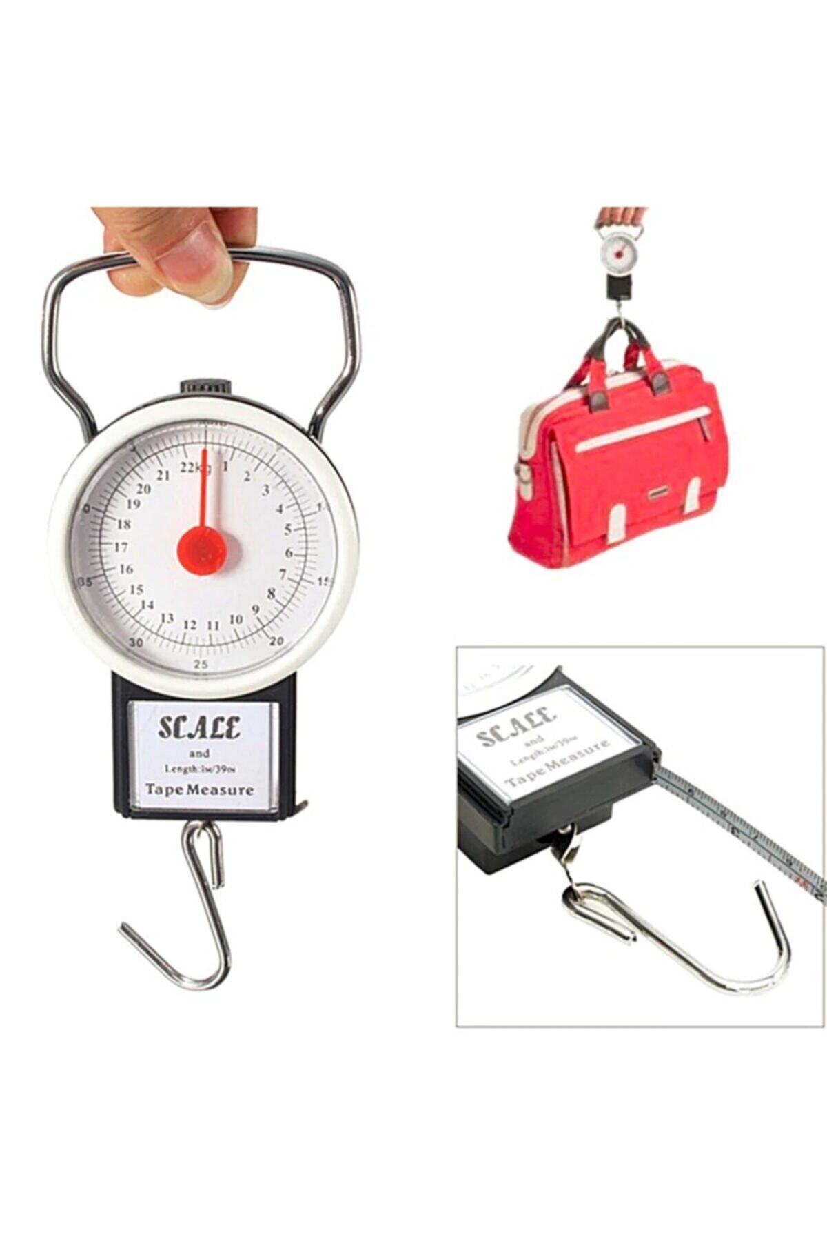 scale 22 Kg/50lb Kancalı Tartı Aleti 1 mt Mezuralı Askılı Balıkçı Terazisi