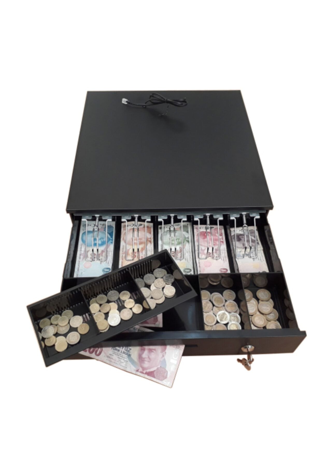 SAYPOS Ingenico Yazarkasa Büyük Para Çekmecesi 5 Banknot 5 Bozuk Para Bölmeli 40,5x42x11 cm