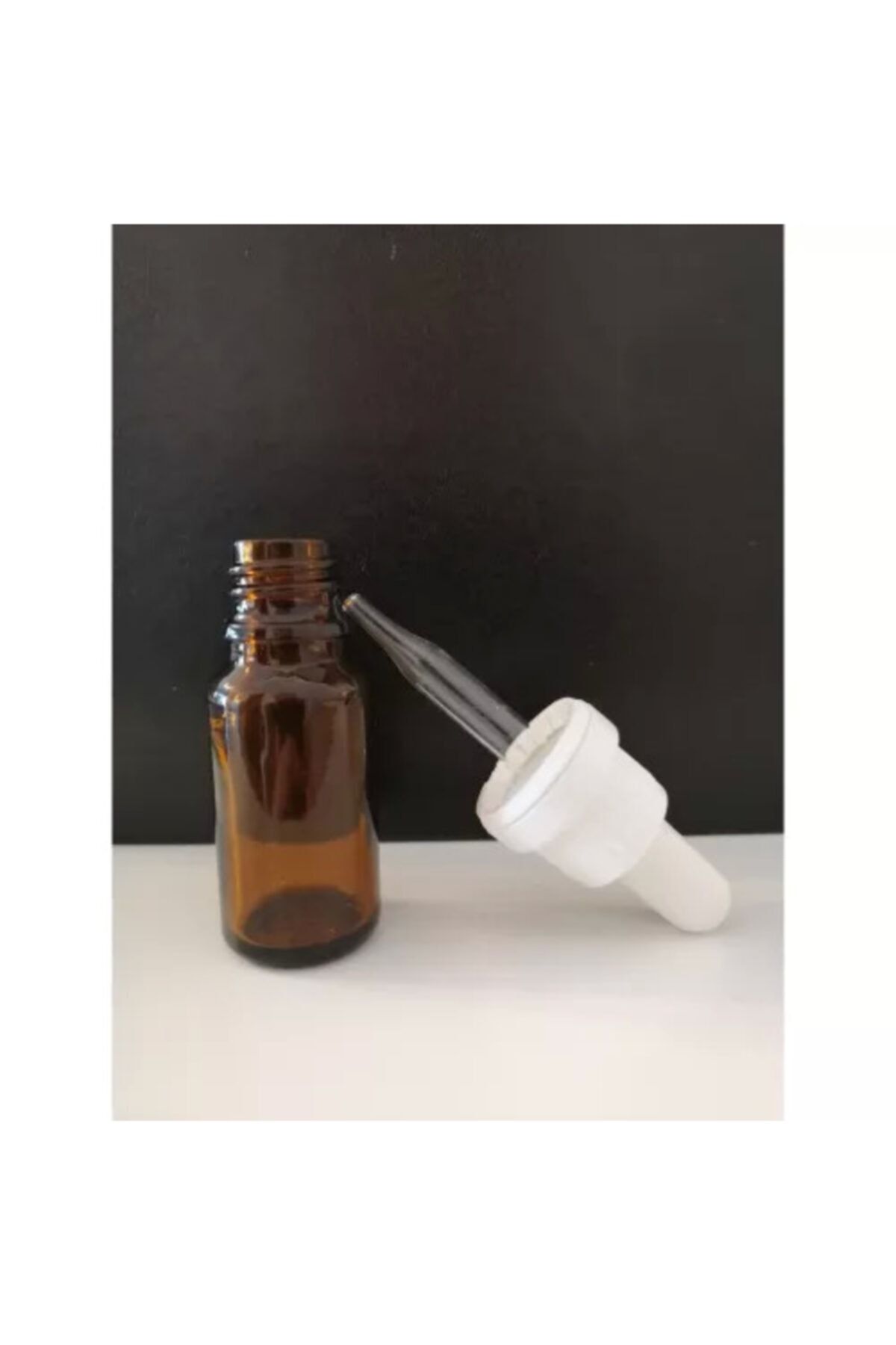 KAYRALAB 100 Adet 10 Ml Amber Rengi Ince Damlalıklı Cam Şişe