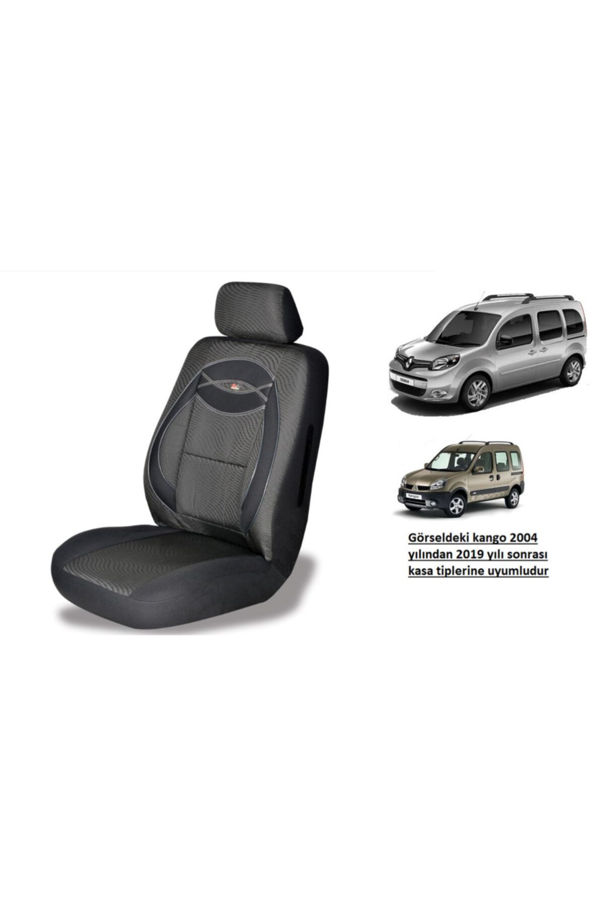 KNB Renault Kango Koltuk Kılıfı Siyah Milenyum