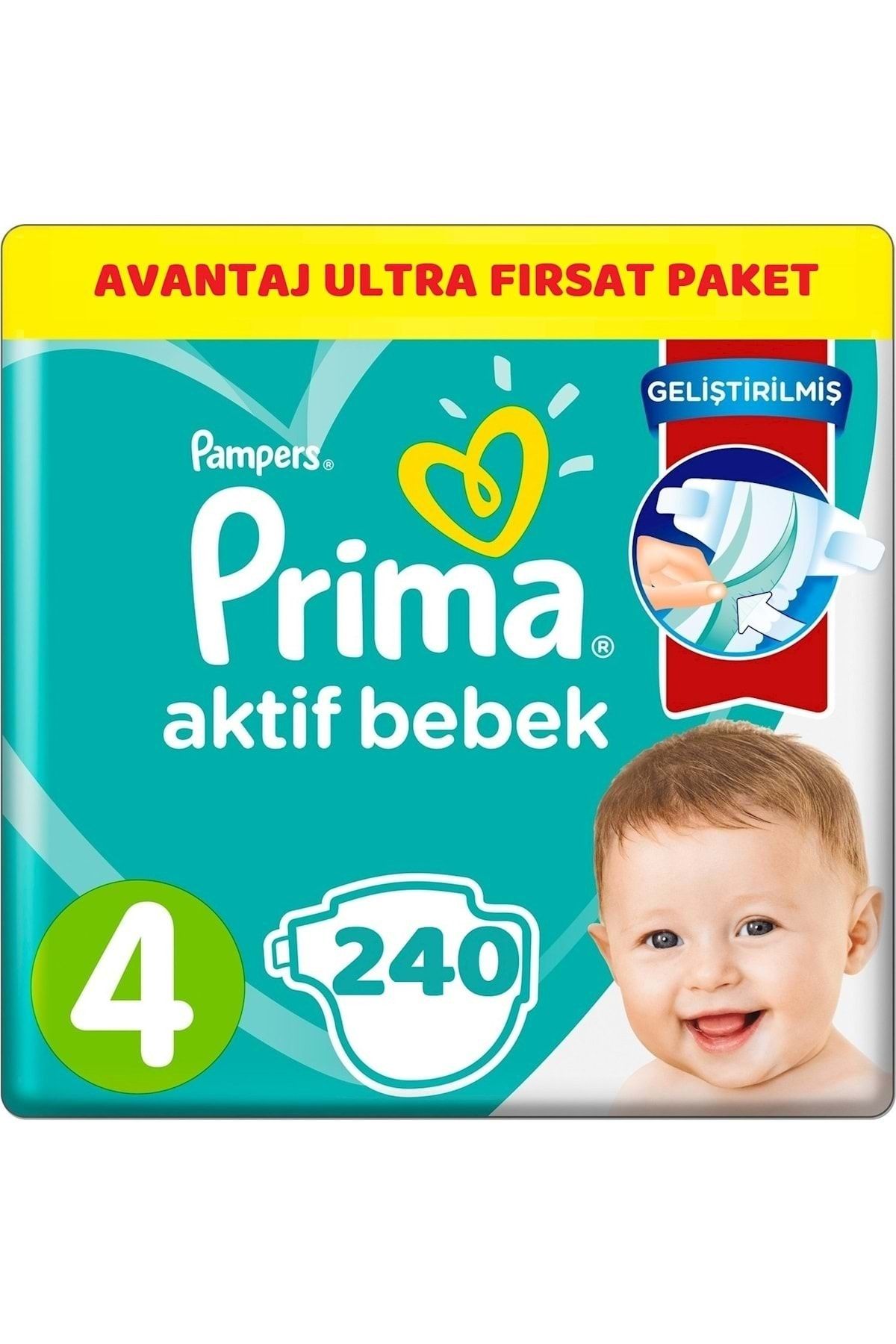 Prima Bebek Bezi Beden:4 (9-14kg) Maxi 240 Adet Avantaj Ultra Fırsat Pk