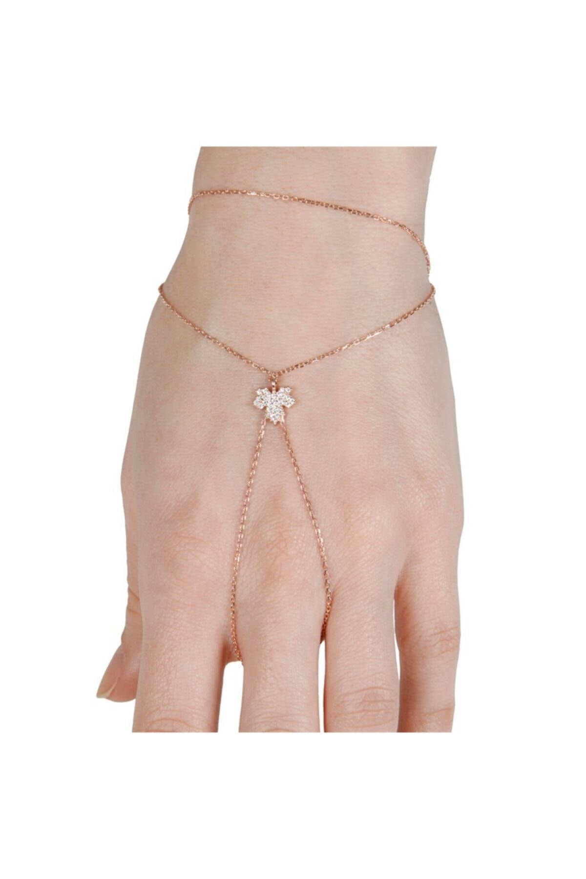 Afrodit Silver Kadın Rose Yaprak Tasarım Gümüş Şahmeran Bileklik