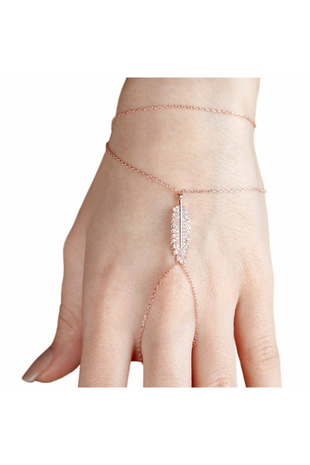 Afrodit Silver Kadın Rose Tüy Motifli Tasarım Gümüş Şahmeran