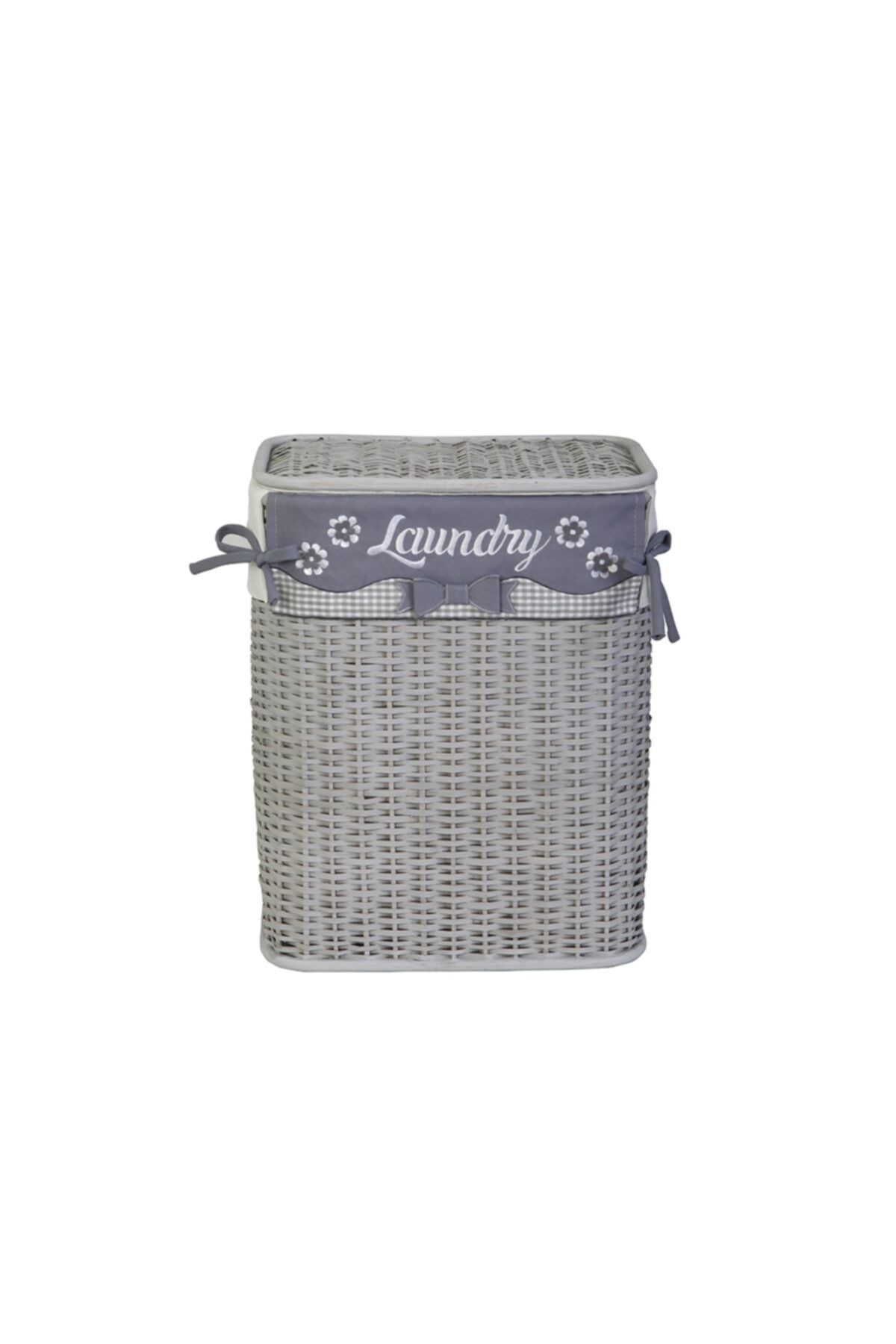 KANCAEV Çamaşır Sepeti,gri Bambu,laundry, Küçük