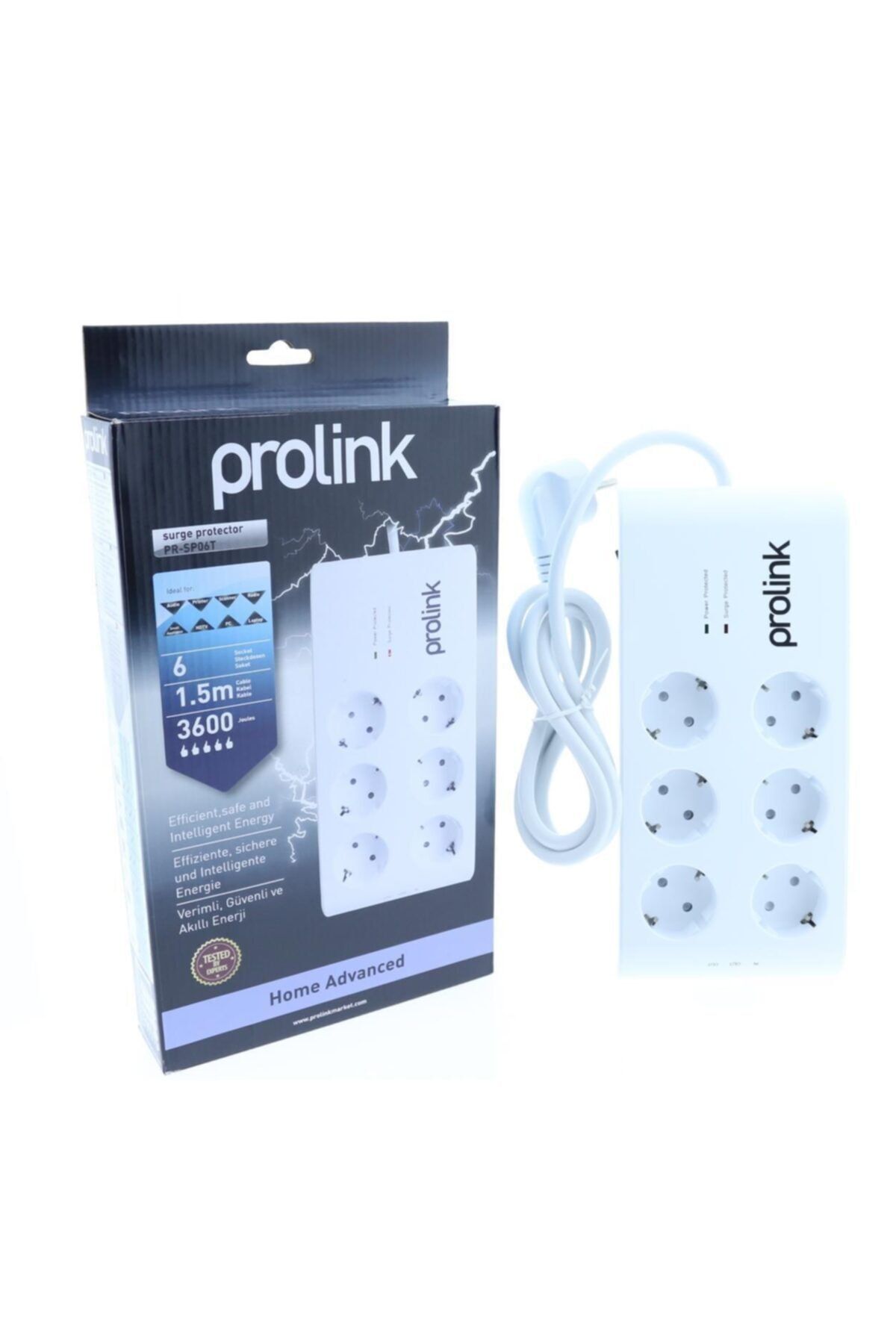 Prolink Pr-sp06t 6'lı Akım Korumalı Priz 3600j 1.5mt