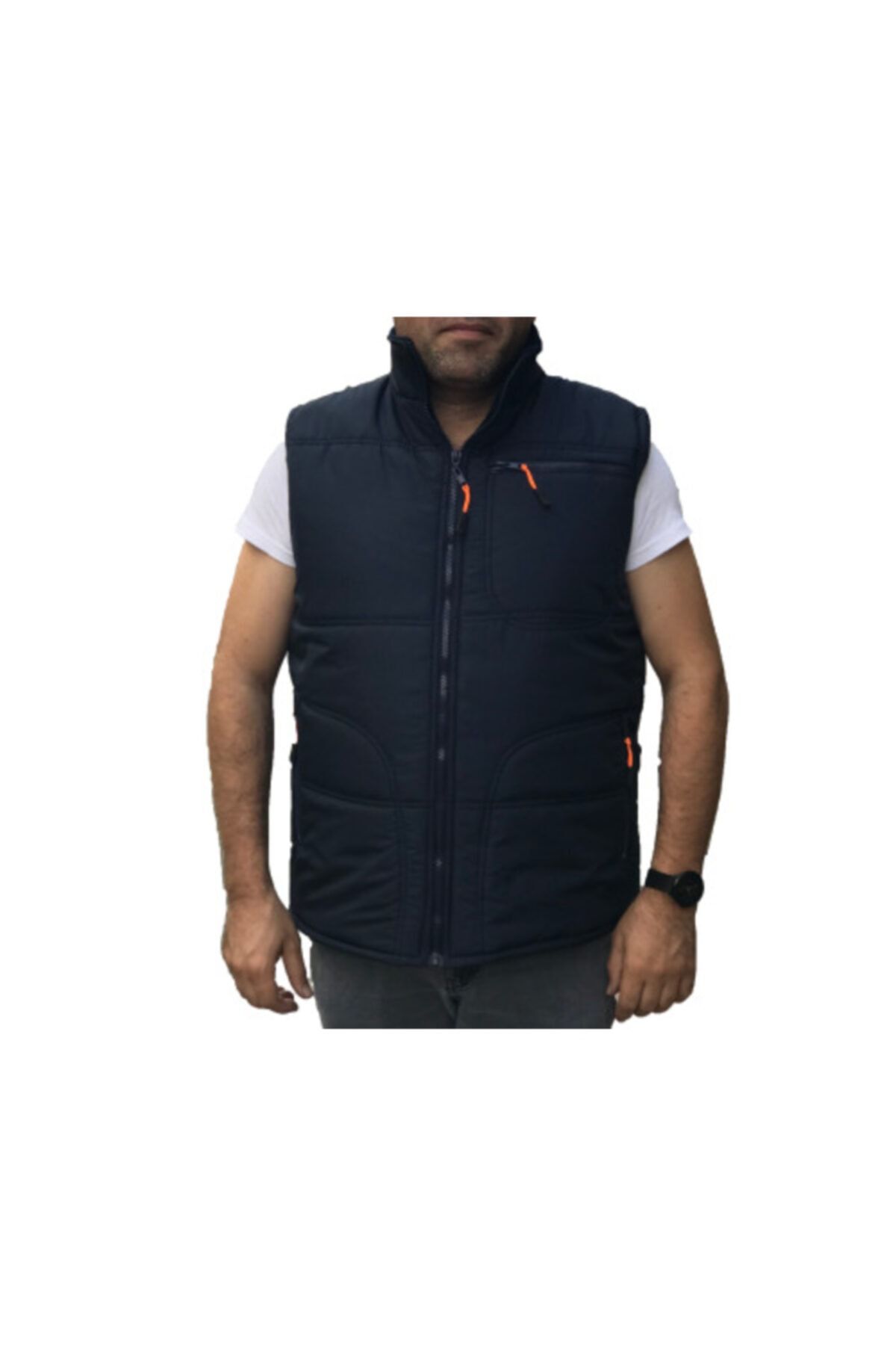 OBK Unisex Lacivert Şişme Yelek Kolsuz Mikro Kumaş Elyaflı Ceket