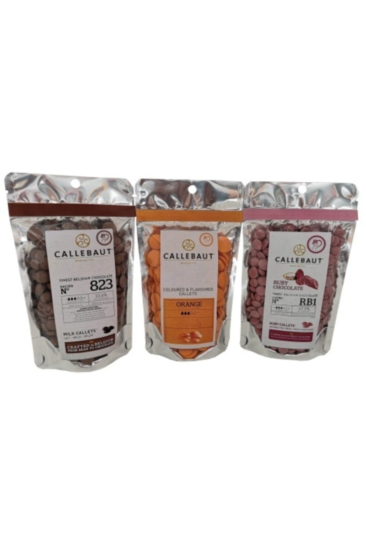 Callebaut Sütlü Çikolata 100 gr Portakallı Çikolata 100 gr Ruby Çikolata 100 gr