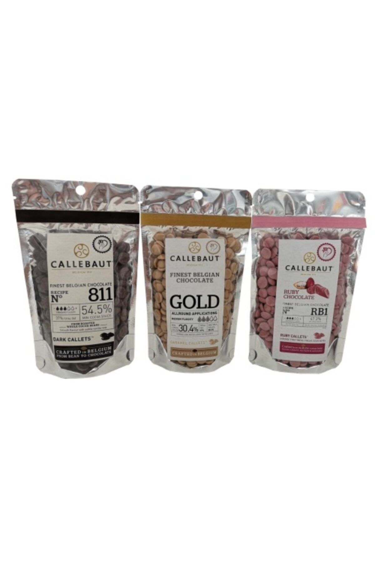 Callebaut Bitter Çikolata 100 gr Karamelli Çikolata 100 gr Ruby Çikolata 100 gr