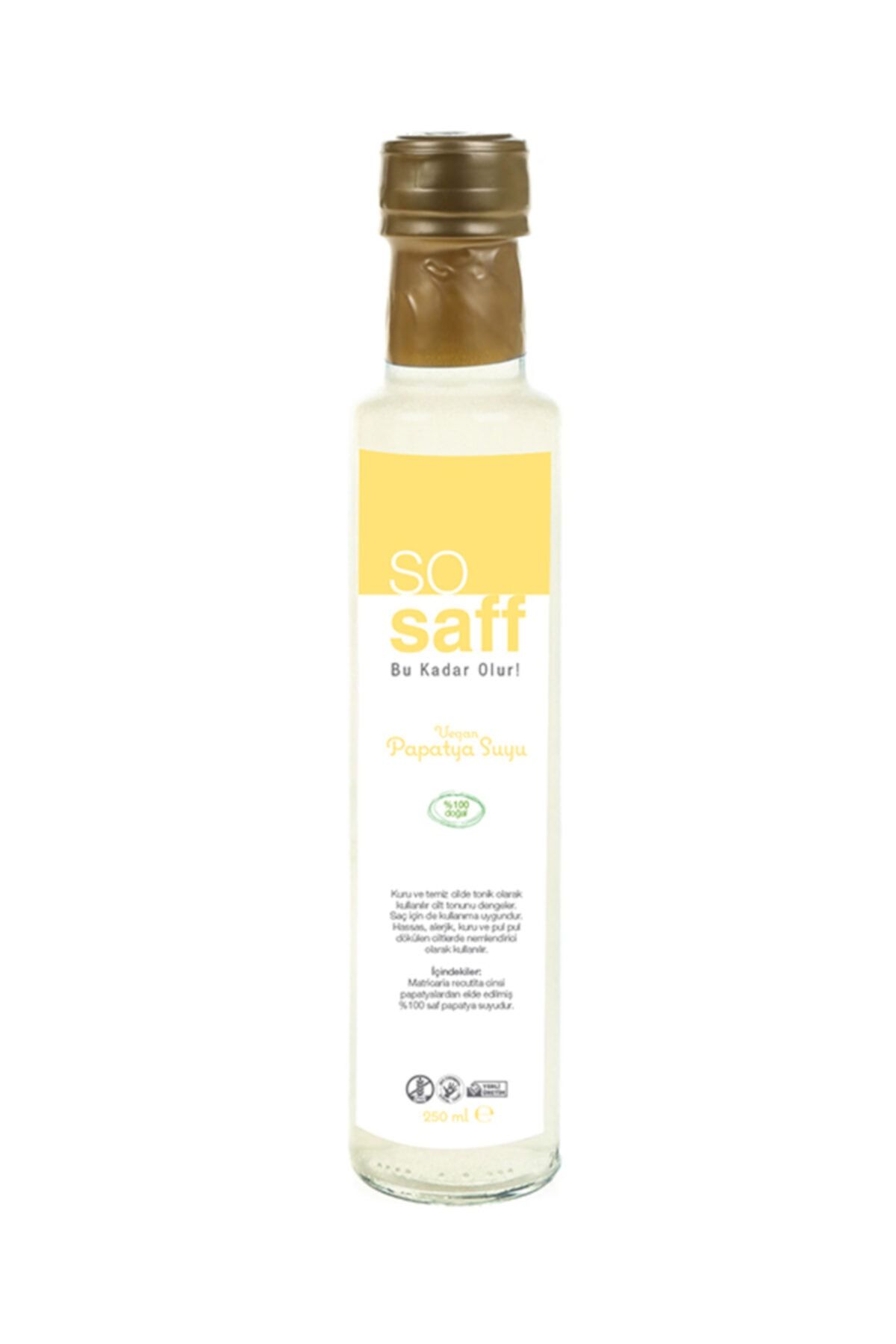 so saff Papatya Suyu 250 ml