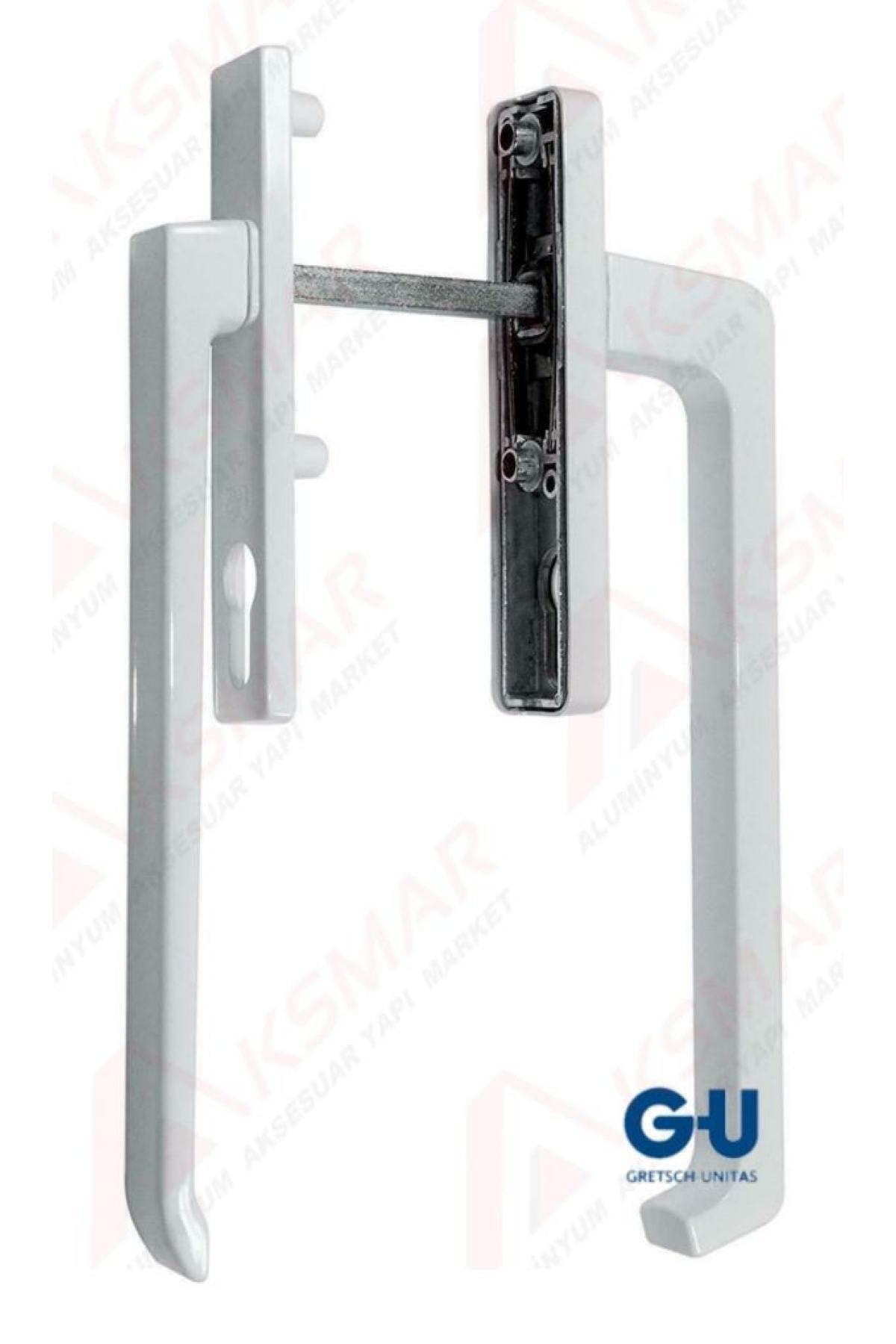 GU BKS Tam Otomatik Sürme Için Çift Taraflı Kapı Kolu (bir Tarafı Basık) - Beyaz