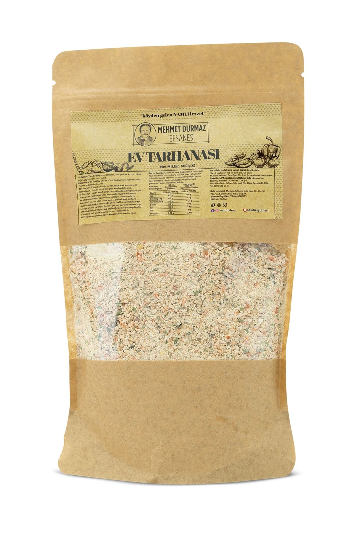 Namlı Mehmet Durmaz Efsanesi Doğal Köy Tarhanası (tatlı) - 500 G