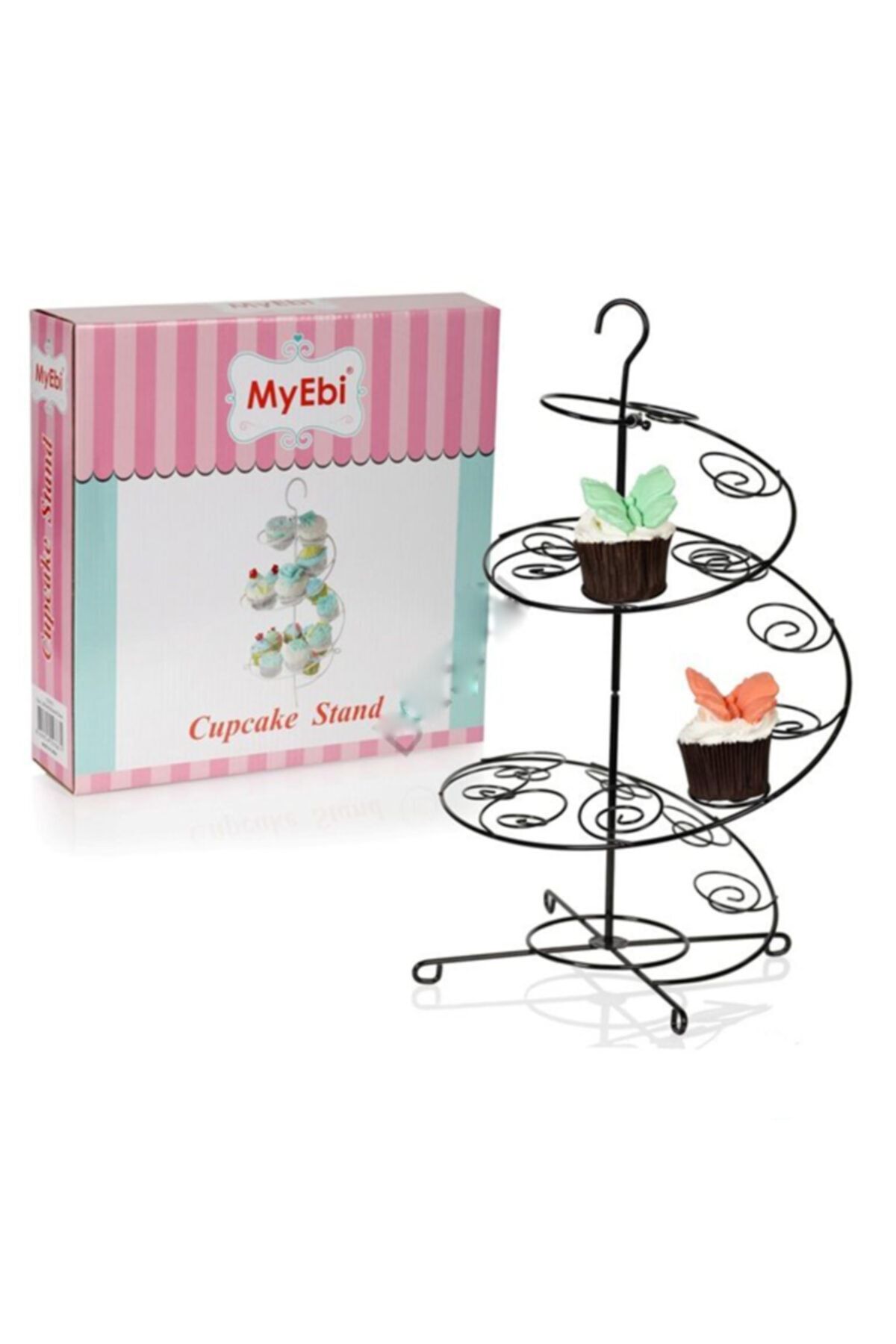 TahtakaleToptancıları Metal Cupcake Standı Siyah 15'li Kek Standı