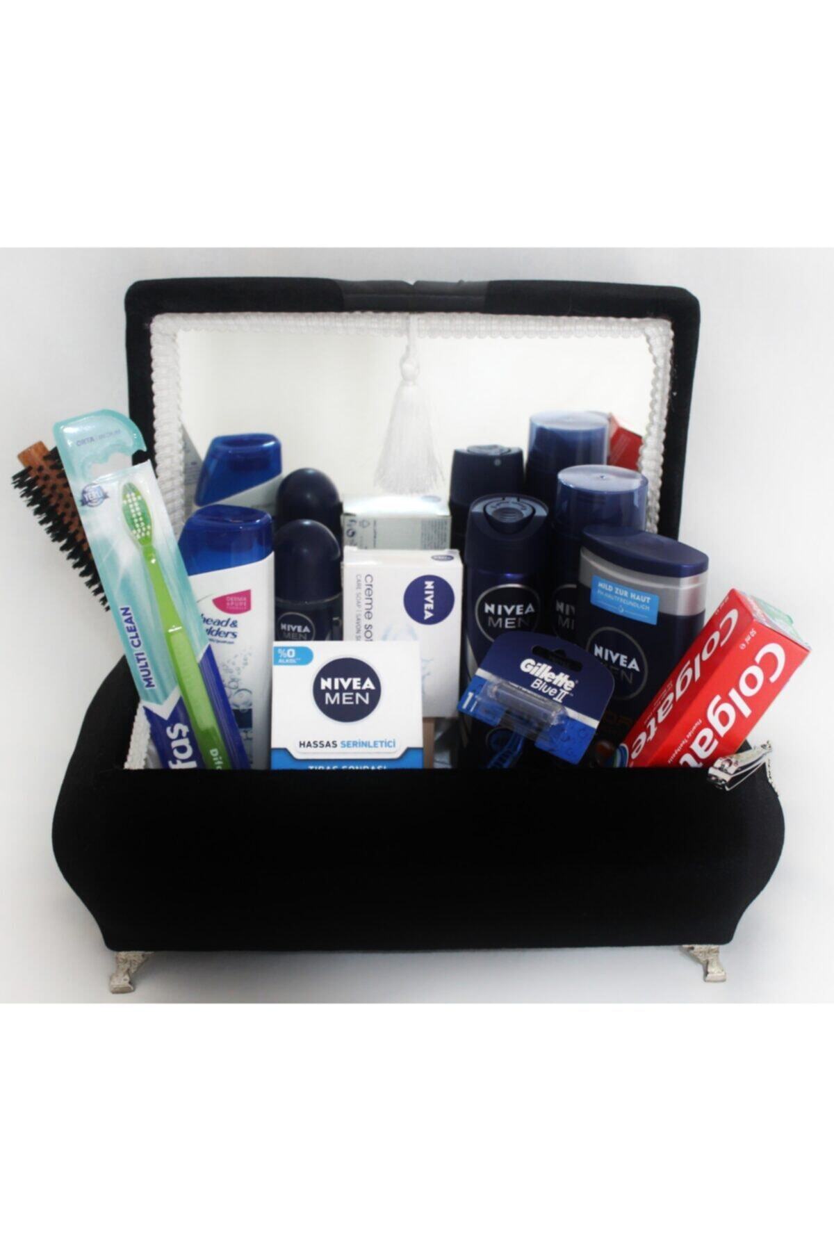 Nivea Damat Çeyiz Bohça Seti - Aynalı Ve Ayaklı Özel Kadife Sandık