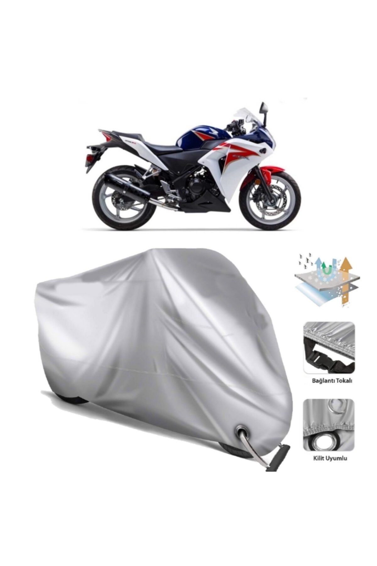 CoverPlus Honda Cbr 250 R Motor Brandası Arka Çanta Uyumlu (bağlant,kilit Uyumlu)