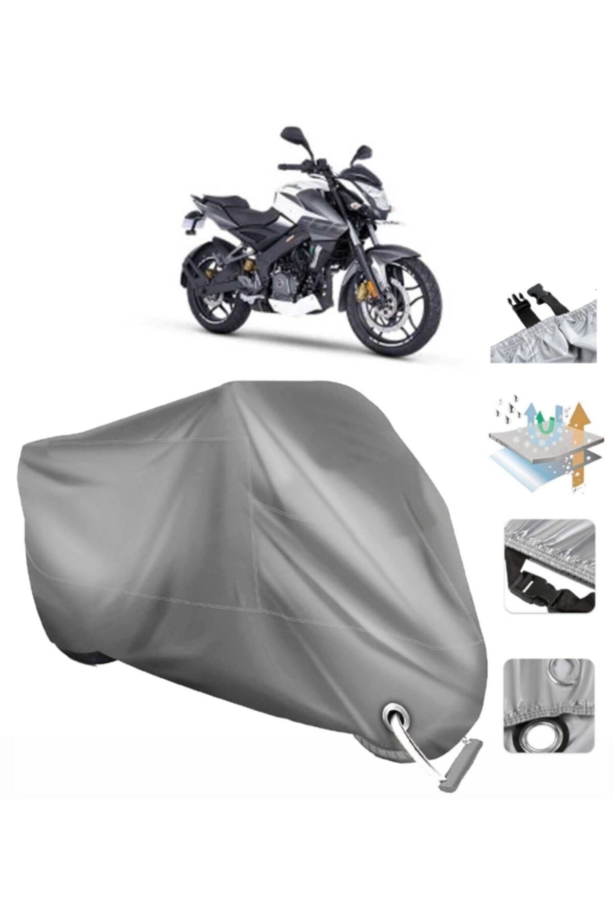 CoverPlus Bajaj Pulsar Ns 200 Vınleks Motor Brandası Arka Çanta Uyumlu Lüks Kalite