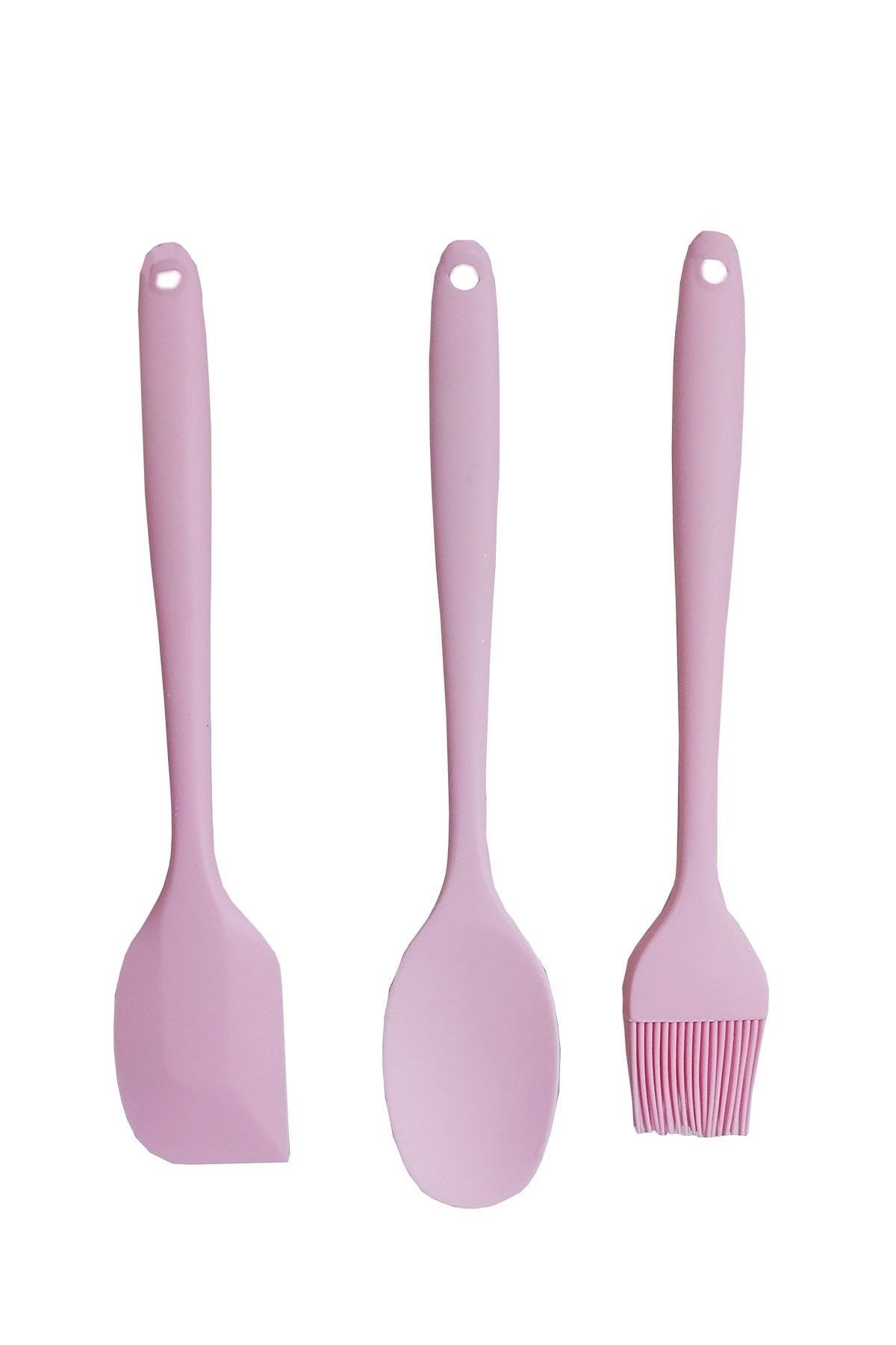 DPD Pembe Silikon Spatula Kaşık Ve Fırça Seti