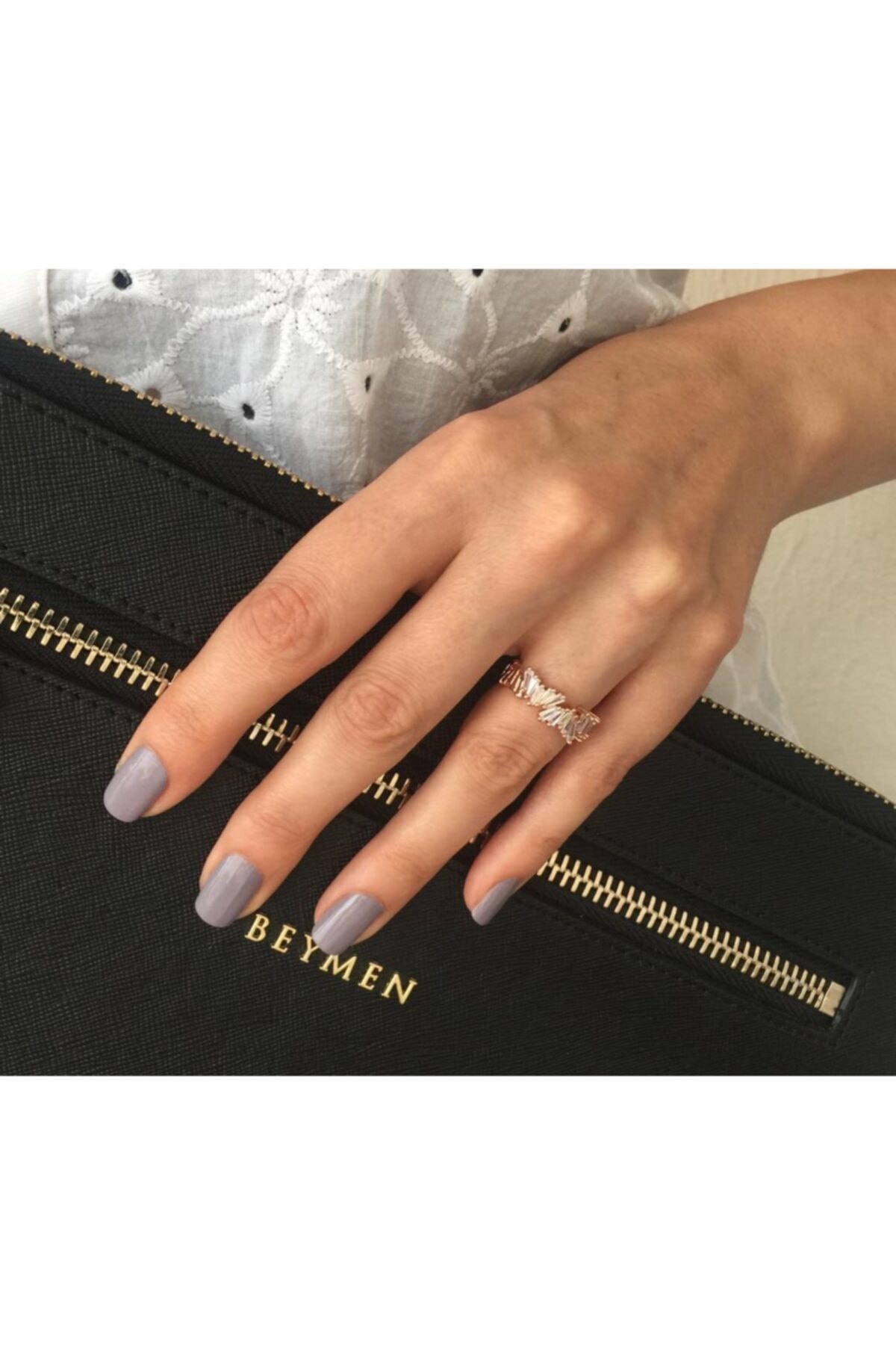ACCESSORIES WORLD Çelik Zirkon Taşlı Ayarlanabilir Yüzük