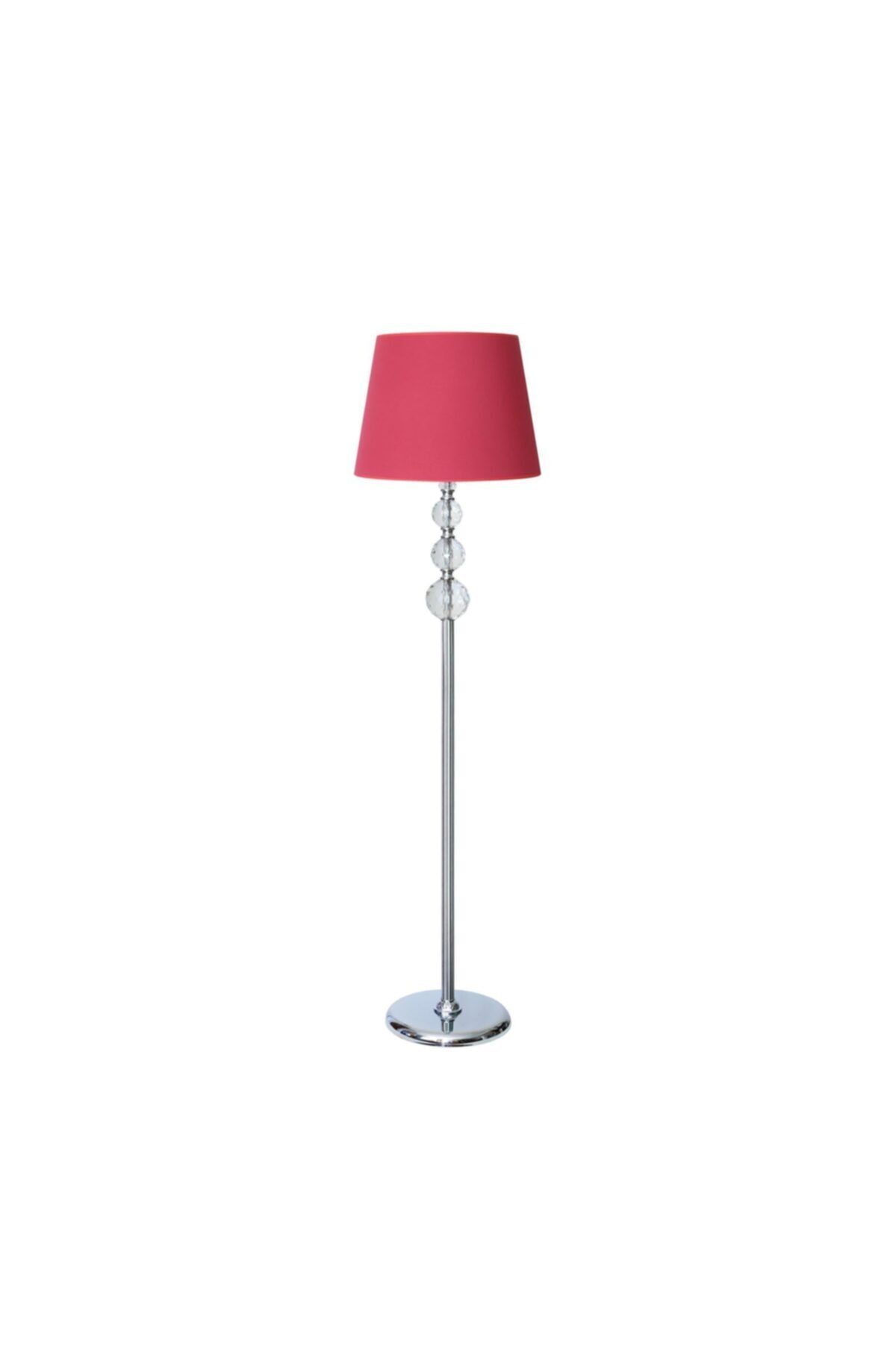 Vinner Plus Silver 3'lü Kristal Küre Dikey Burgulu Lambader - Kırmızı