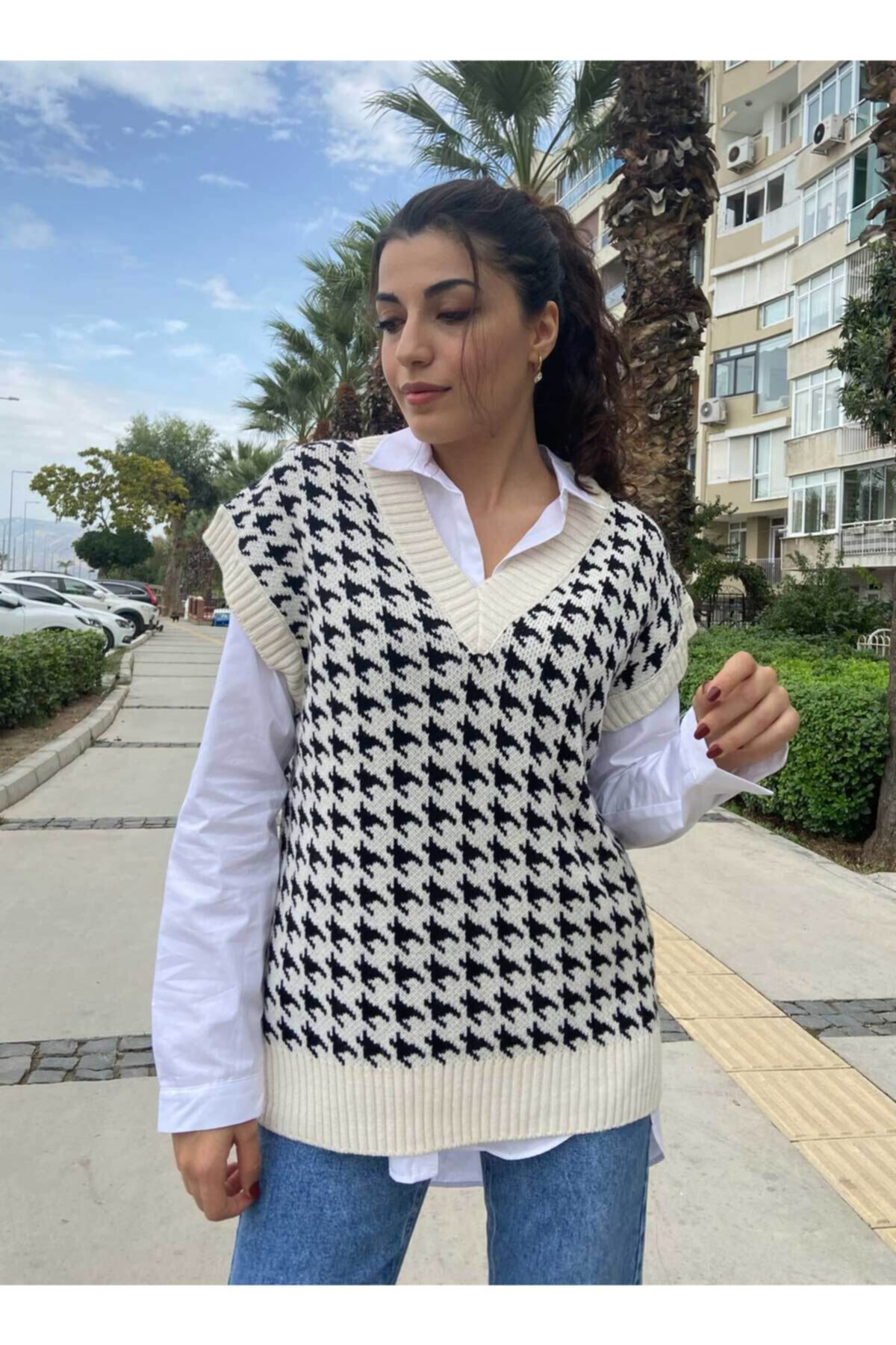 Taksimoda Kadın Bej Kazayağı Süveter