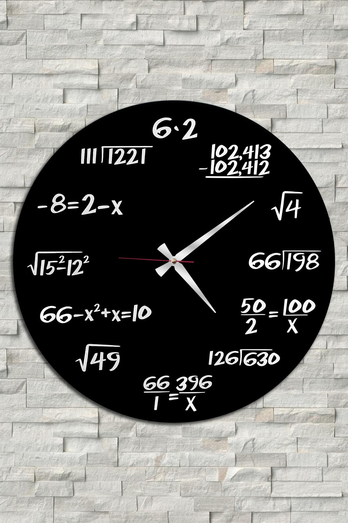 Dafhi Aksesuar Dafhi Ahşap Duvar Saati - Matematik